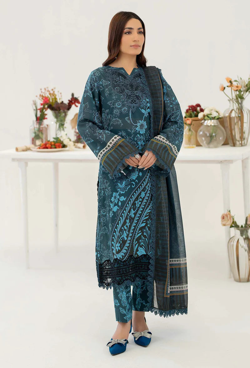 ADNAN libies stitched Printed embroderied stitched 3 PC