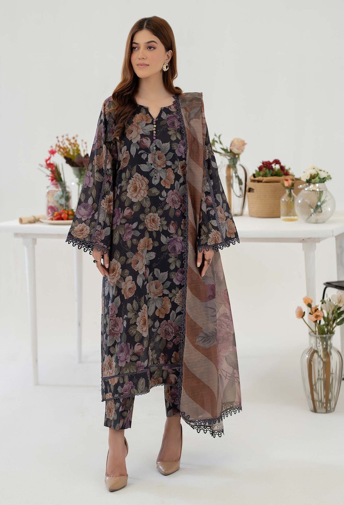 ADNAN'S LIBAS Printed &Embroidered Ready To Wear Stitched 3PC.