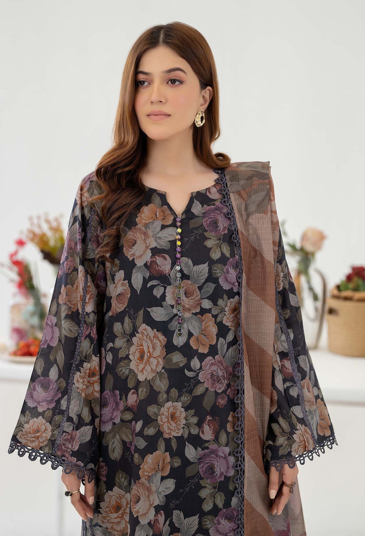 ADNAN'S LIBAS Printed &Embroidered Ready To Wear Stitched 3PC.