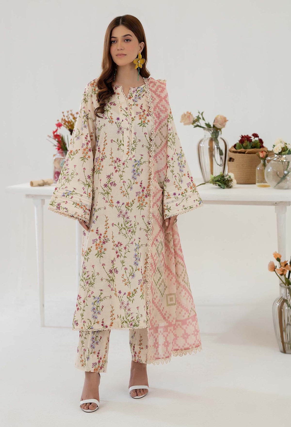 ADNAN'S LIBAS Printed &Embroidered Ready To Wear Stitched 3PC.