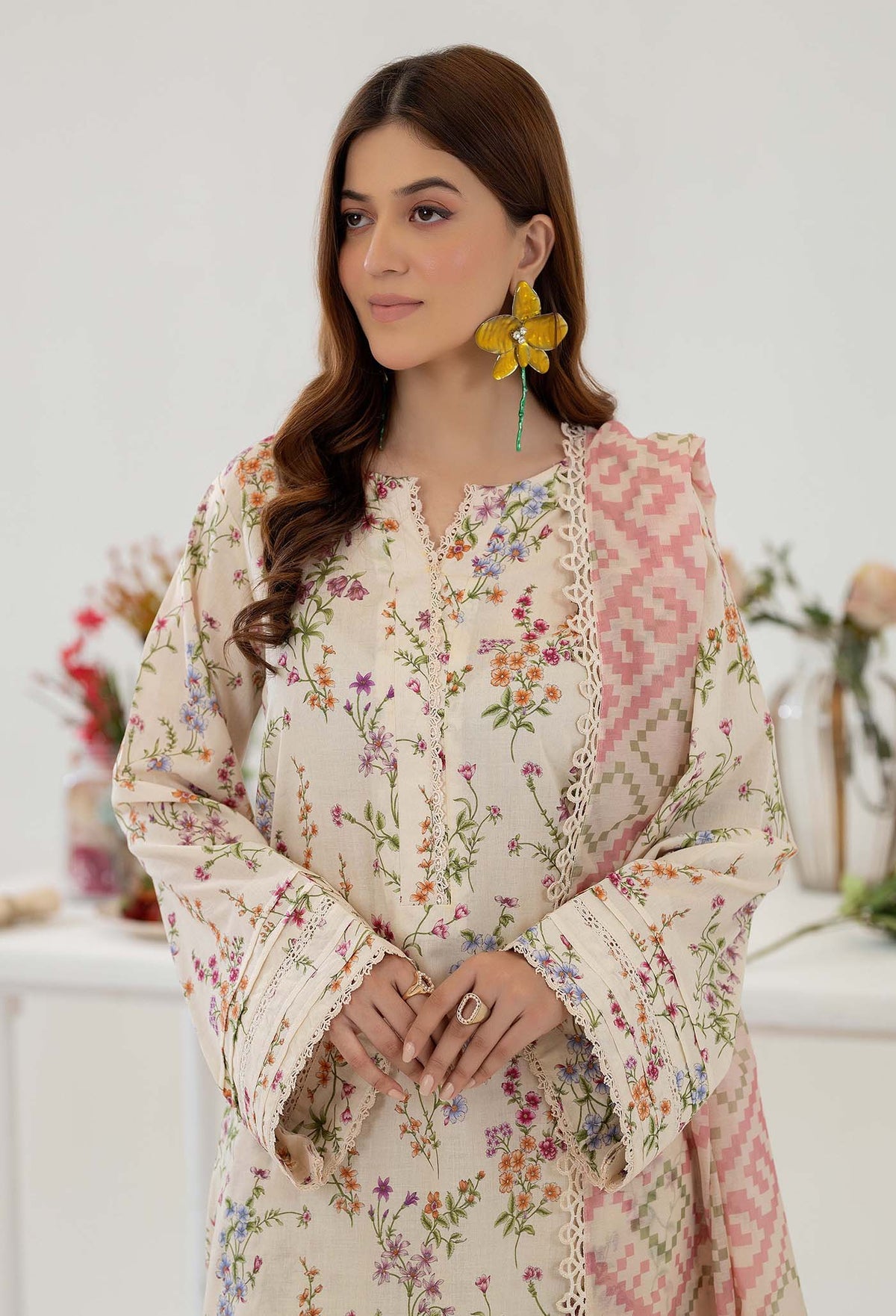 ADNAN'S LIBAS Printed &Embroidered Ready To Wear Stitched 3PC.