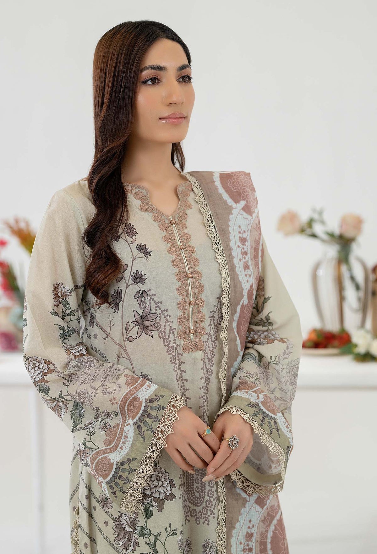 ADNAN'S LIBAS Printed &Embroidered Ready To Wear Stitched 3PC.