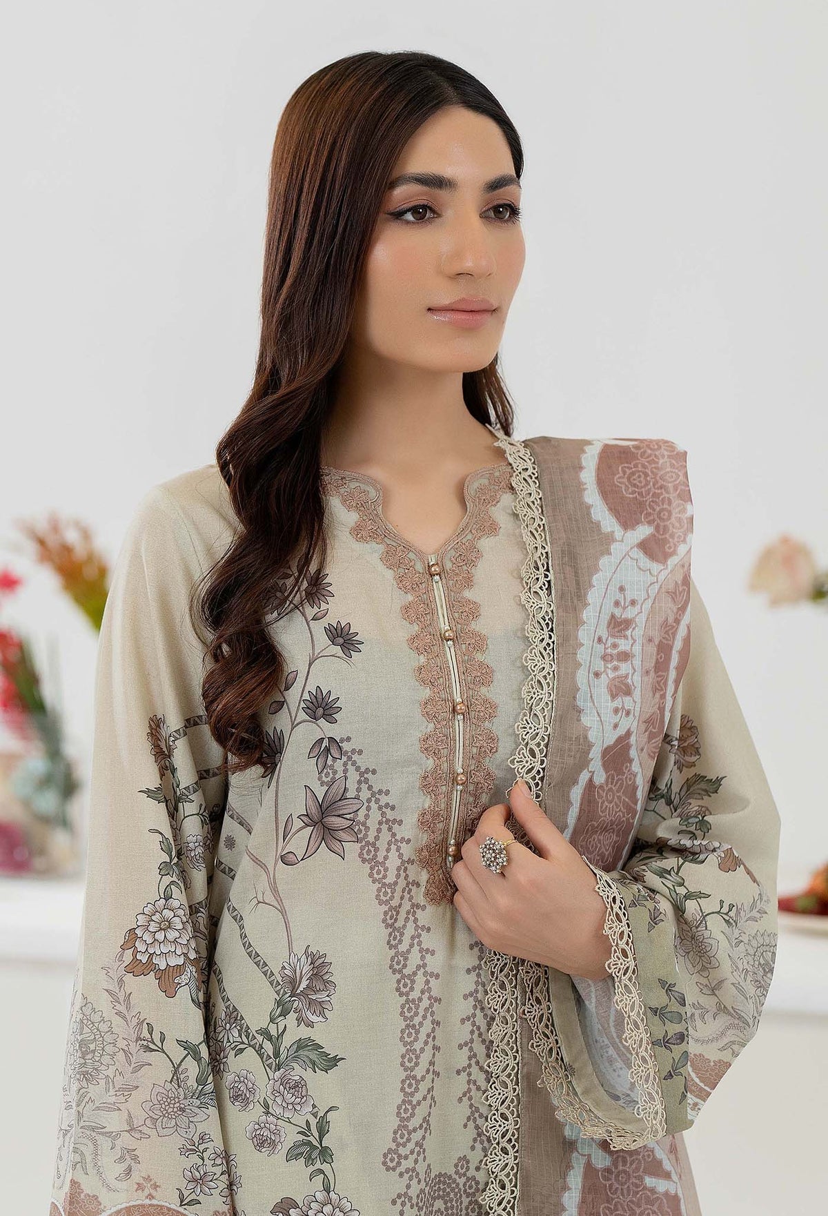 ADNAN'S LIBAS Printed &Embroidered Ready To Wear Stitched 3PC.