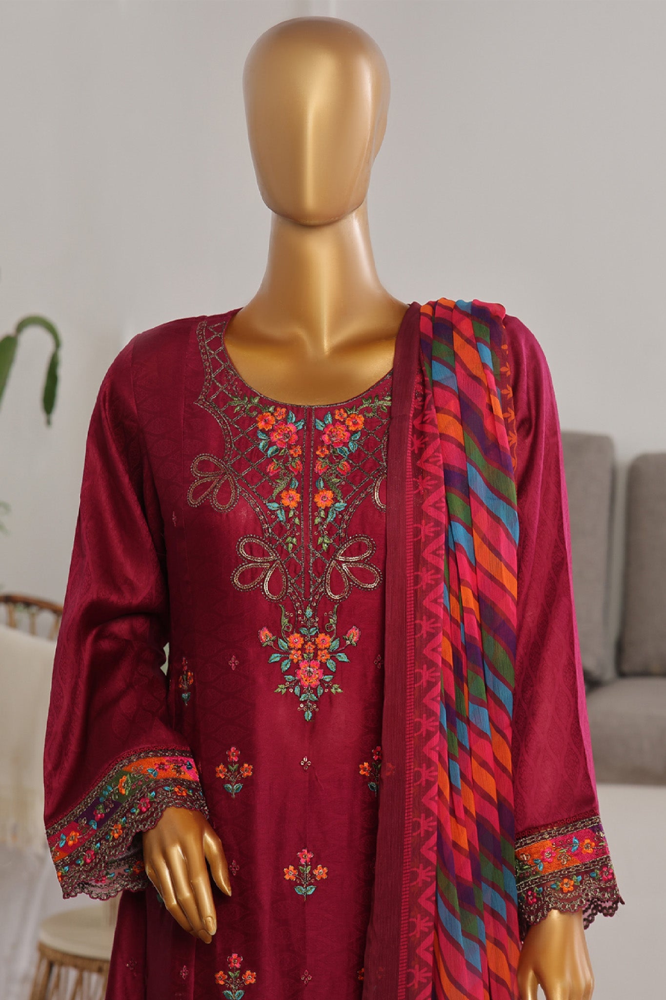 Bin Saeed Embroidered Frocks Jacquard Festive Collection (02)