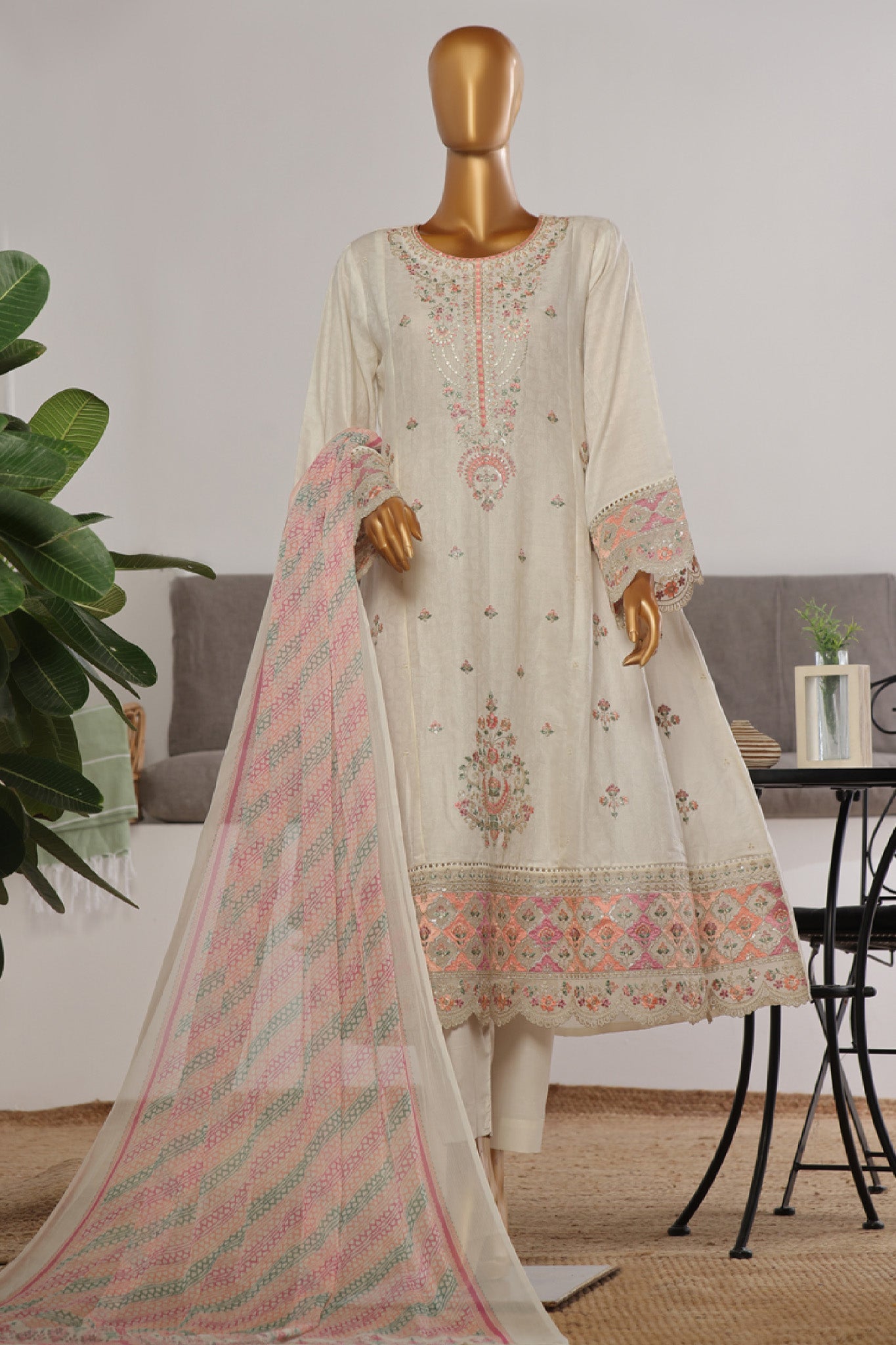 Bin Saeed Embroidered Frocks Jacquard Festive Collection (07)