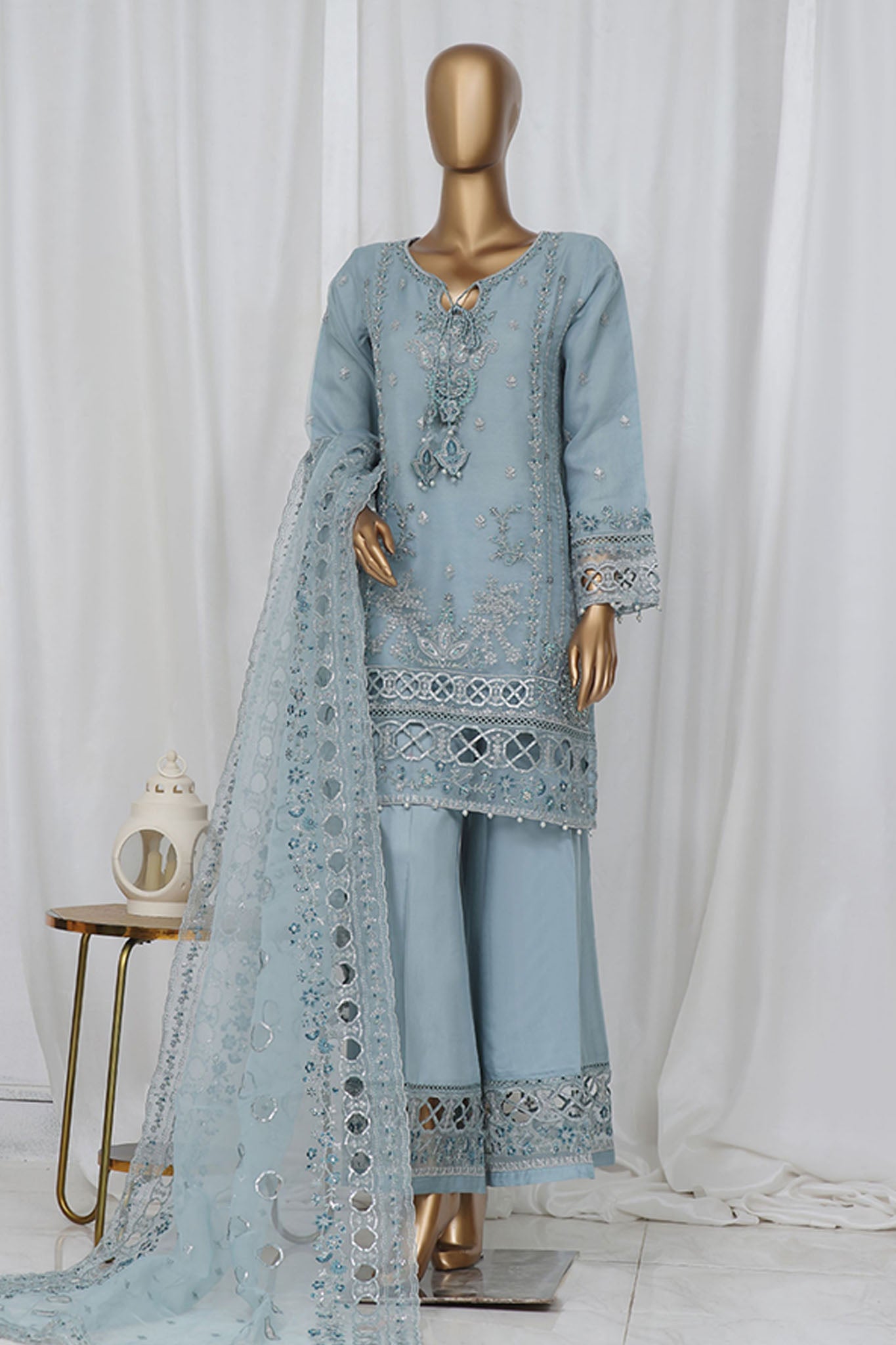 Mahpara by Sada Bahar Stitched 3 Piece Festive Formals Vol-11 Collection'2024-B-32-Azure