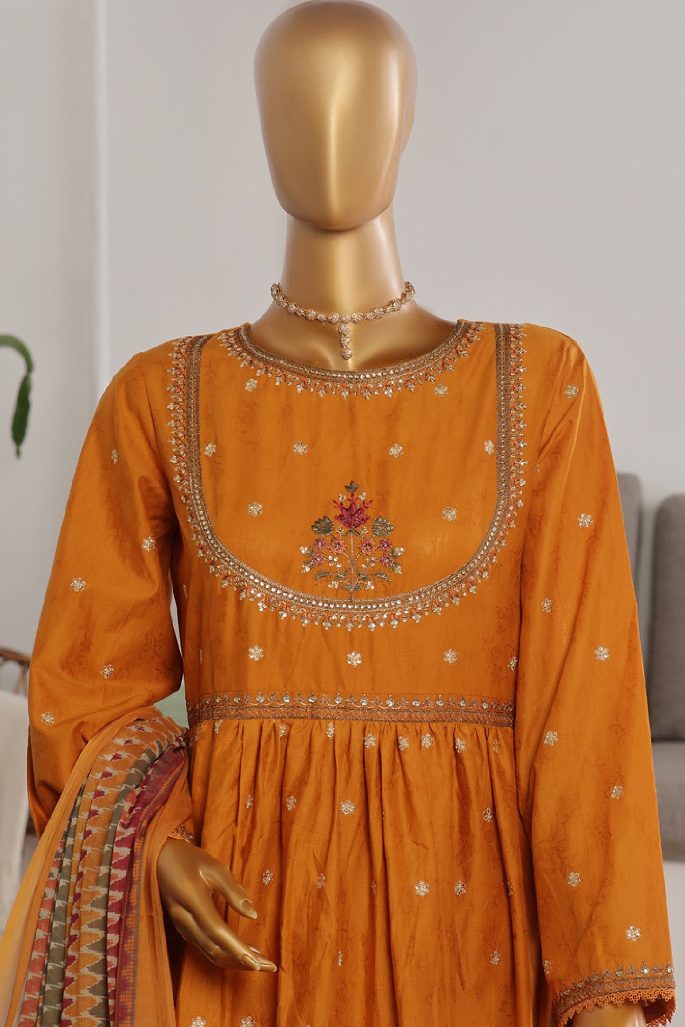 Bin Saeed Embroidered Frocks Jacquard Festive Collection (01)