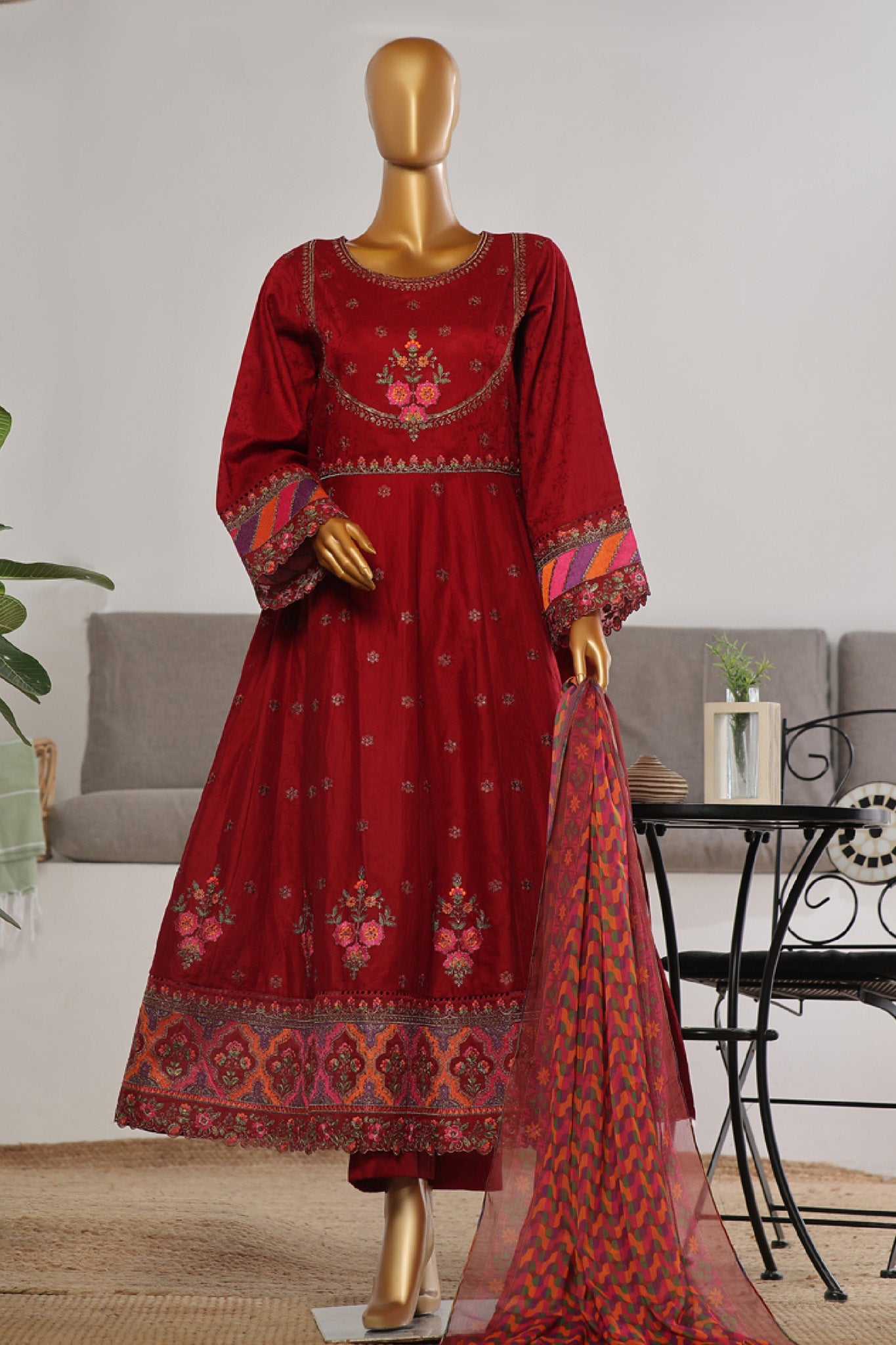 Bin Saeed Embroidered Frocks Jacquard Festive Collection (09)