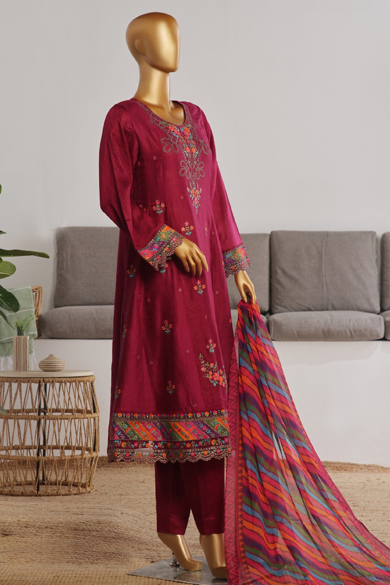 Bin Saeed Embroidered Frocks Jacquard Festive Collection (02)