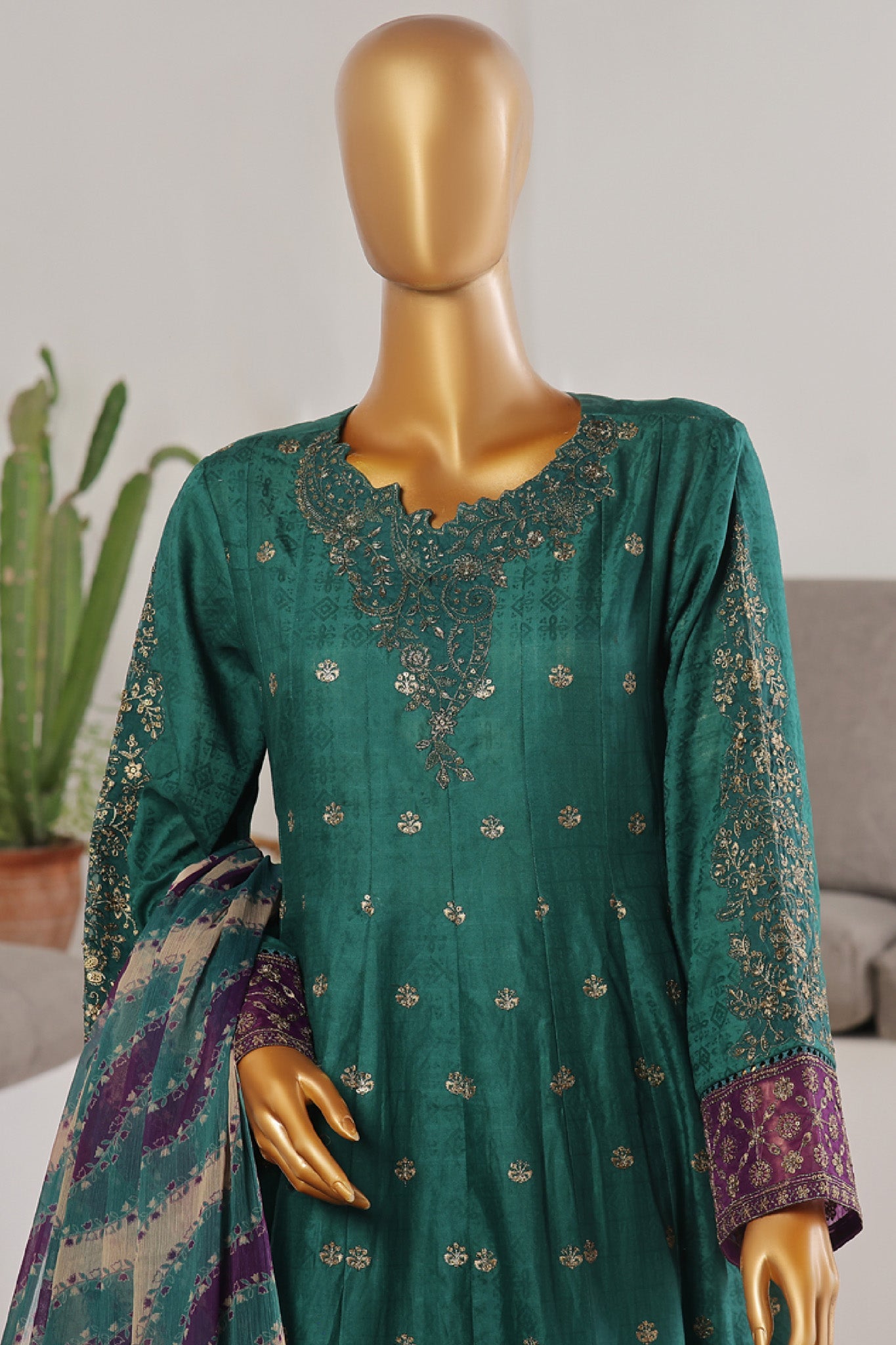 Bin Saeed Embroidered Frocks Jacquard Festive Collection (05)