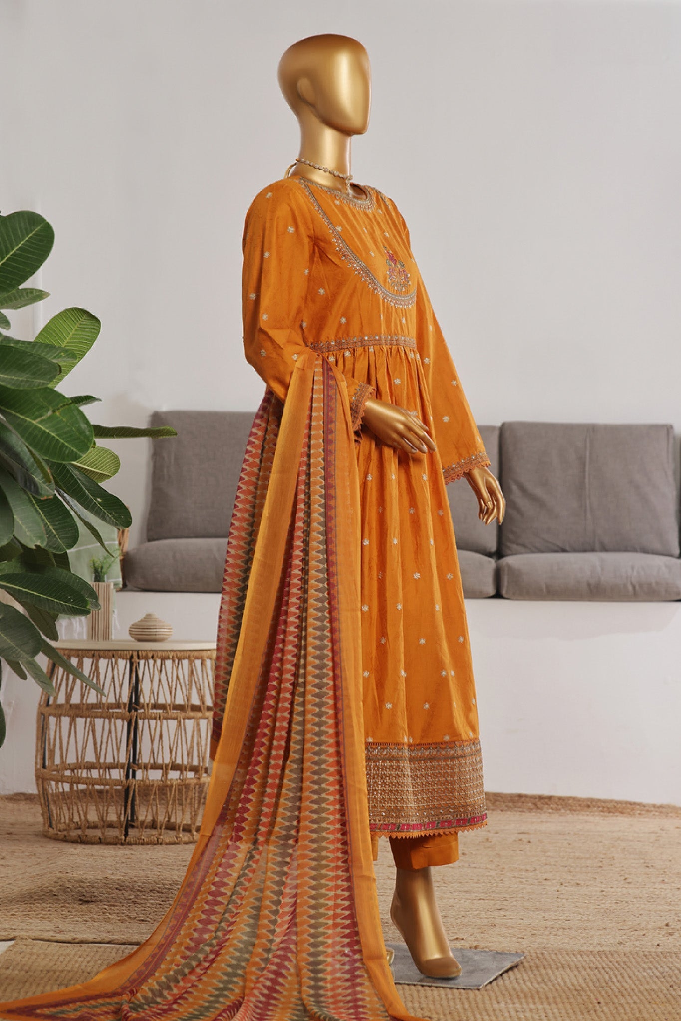 Bin Saeed Embroidered Frocks Jacquard Festive Collection (01)