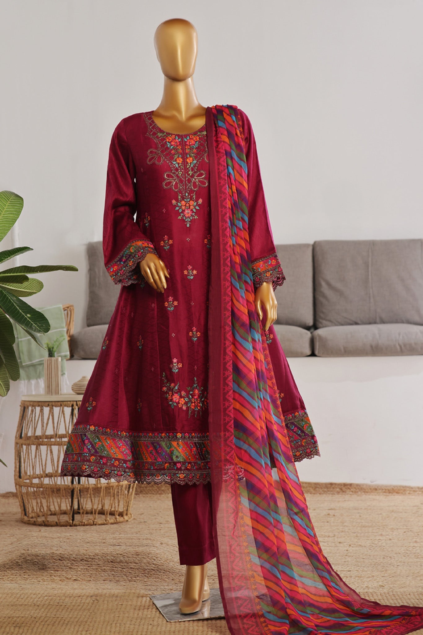 Bin Saeed Embroidered Frocks Jacquard Festive Collection (02)