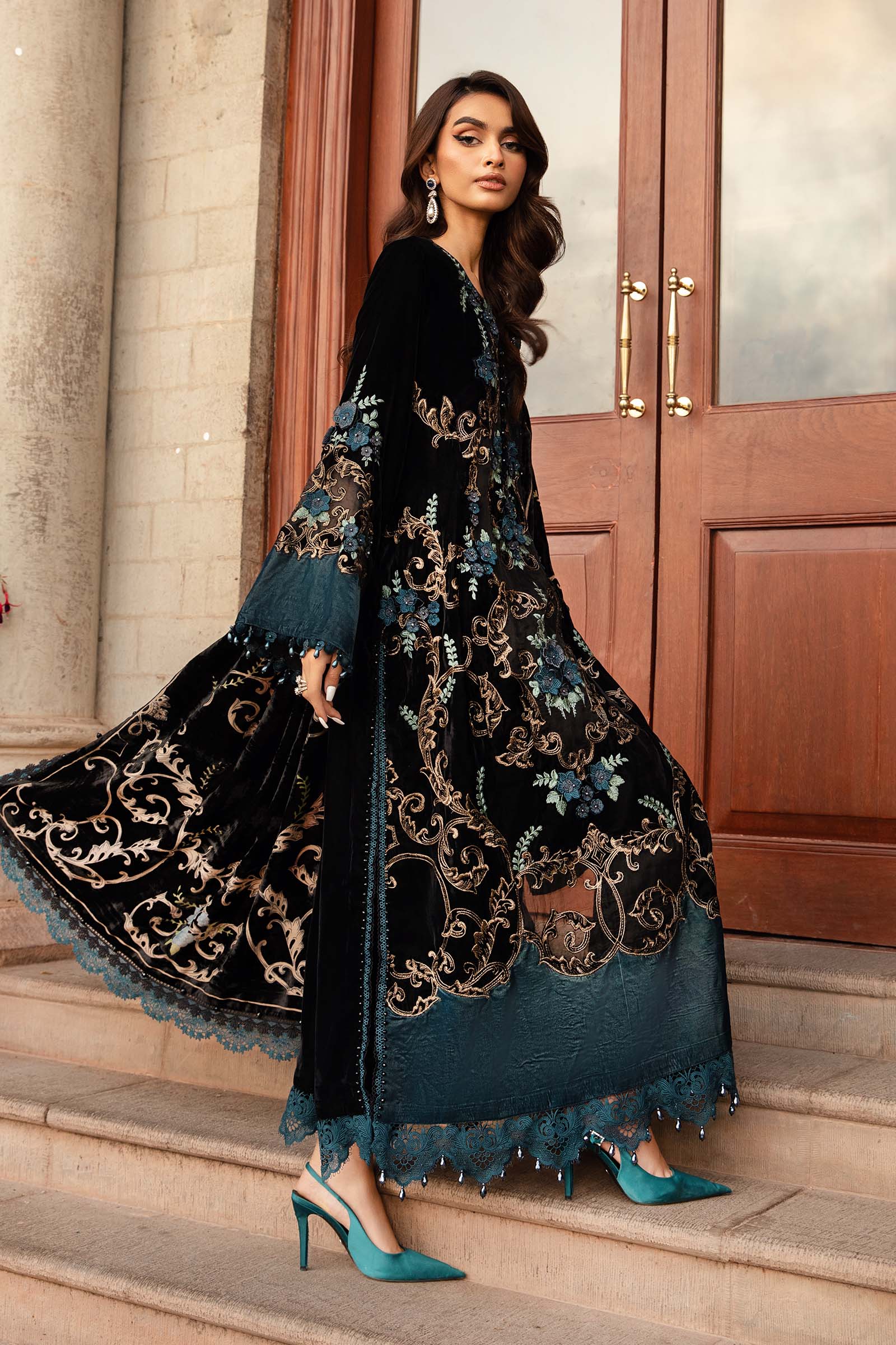 Embroidered Velvet Collection - Maria B - 03