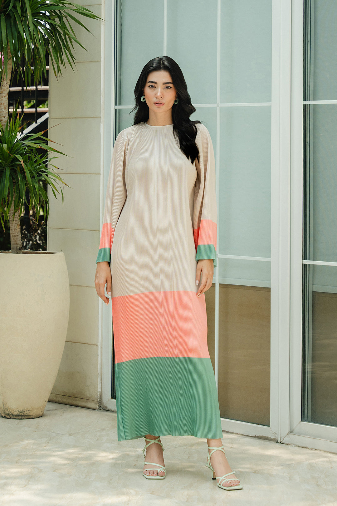 LULUSAR Mahek Pleated Dress (made in soft crepe fabric)