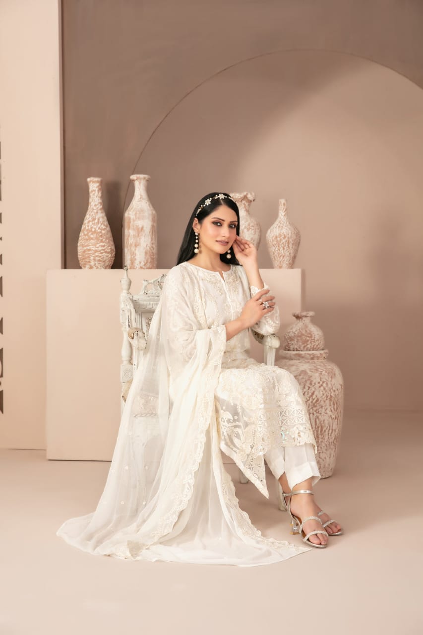 Tawakkal 3 piece chiffon dress D-1253 - Alani