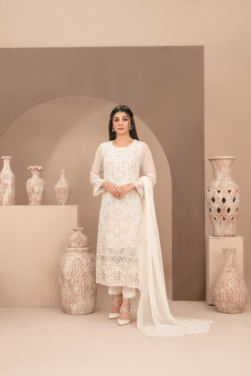 Tawakkal 3 piece chiffon dress D-1254 - Alani