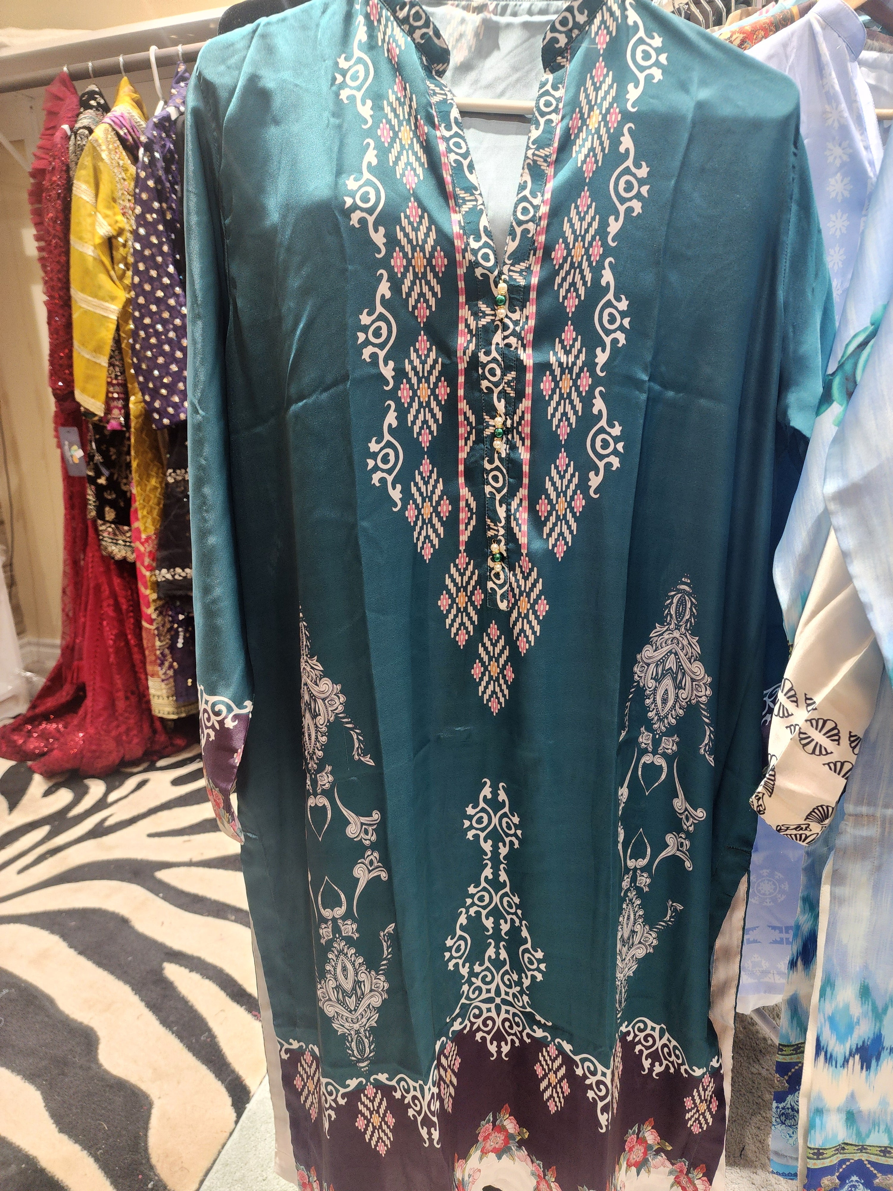 PRINTED SILK STITCHED KURTI