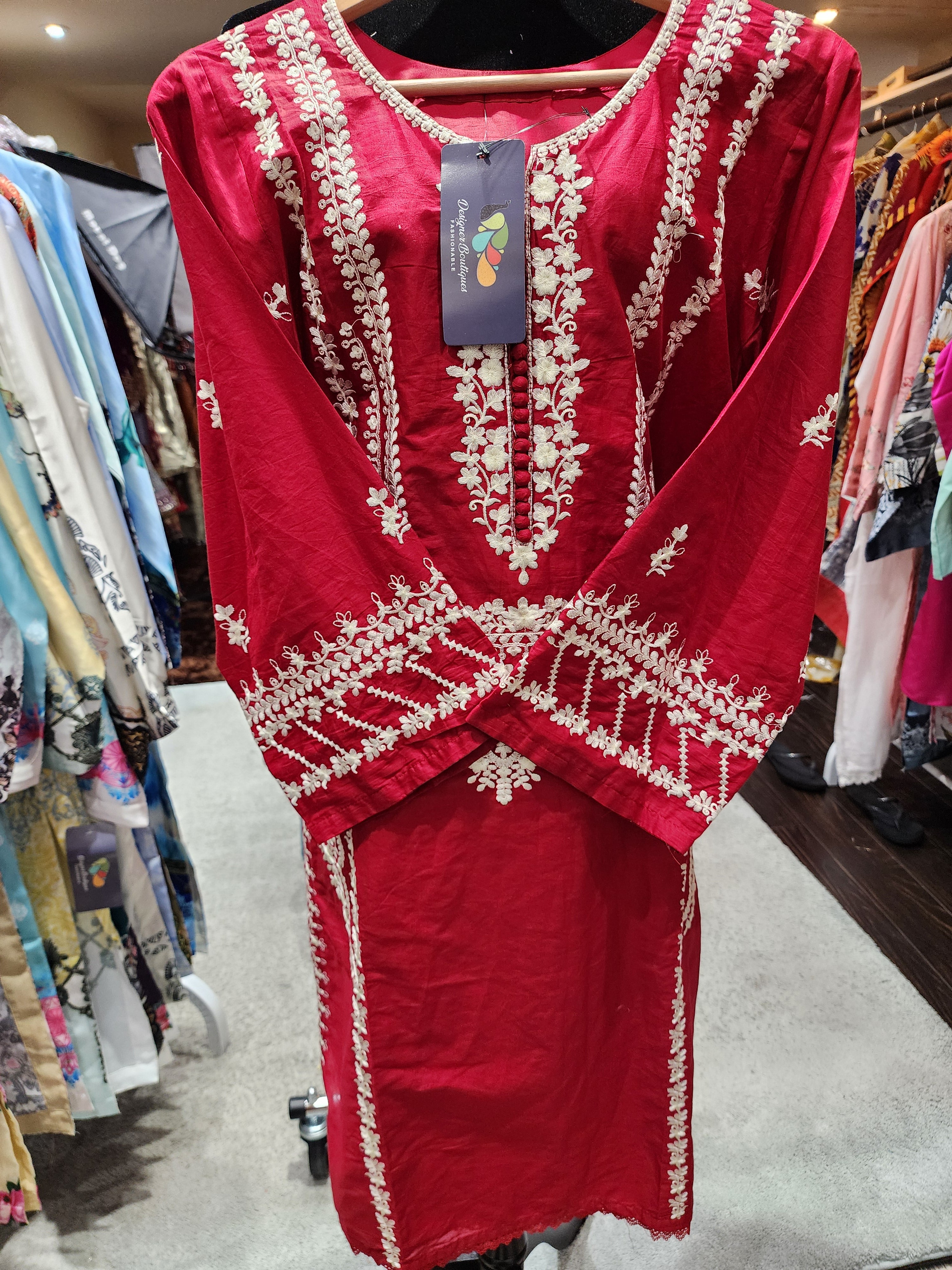 Original pakistani Embroidered Stitched Kurta