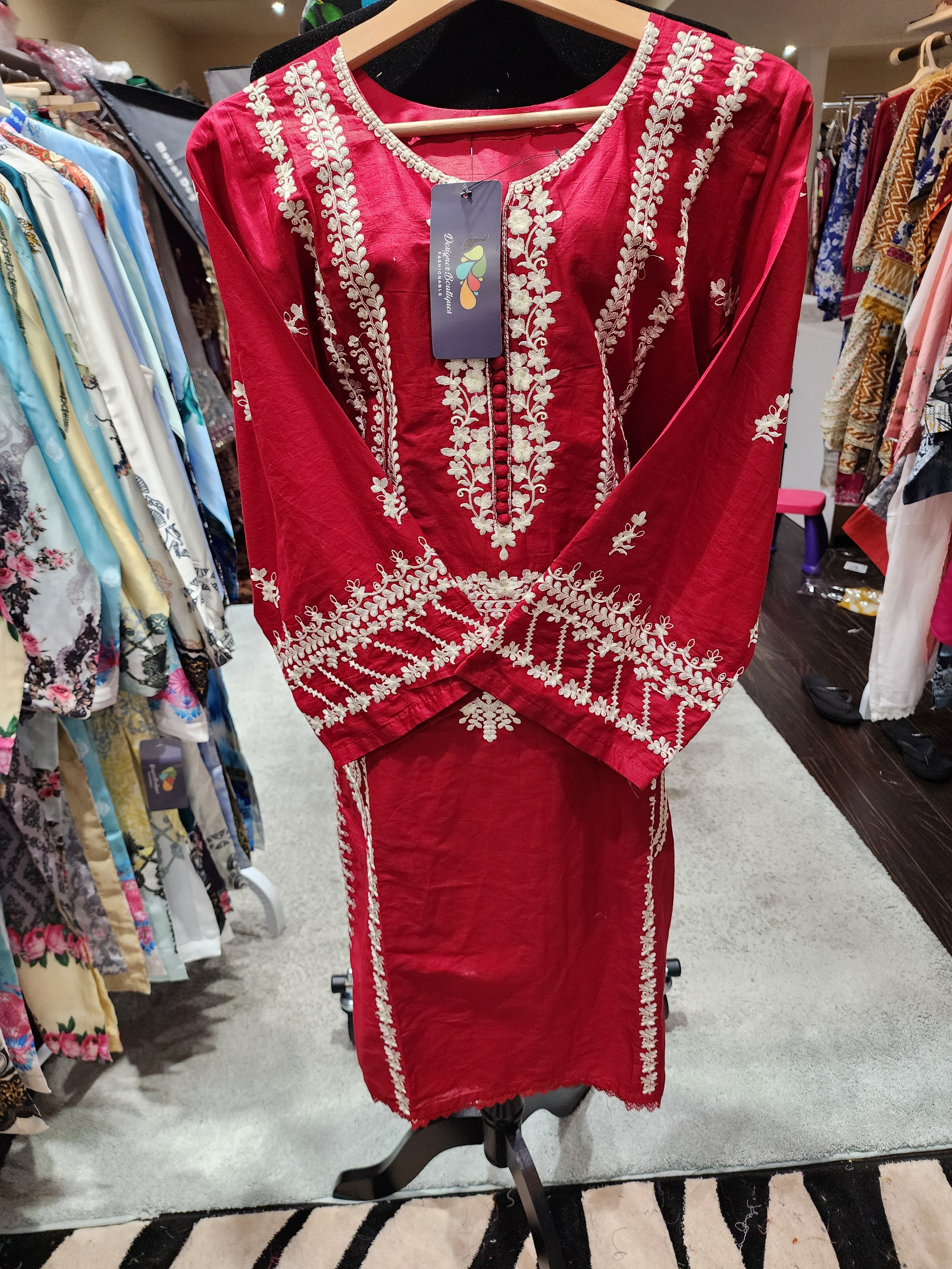 Original pakistani Embroidered Stitched Kurta