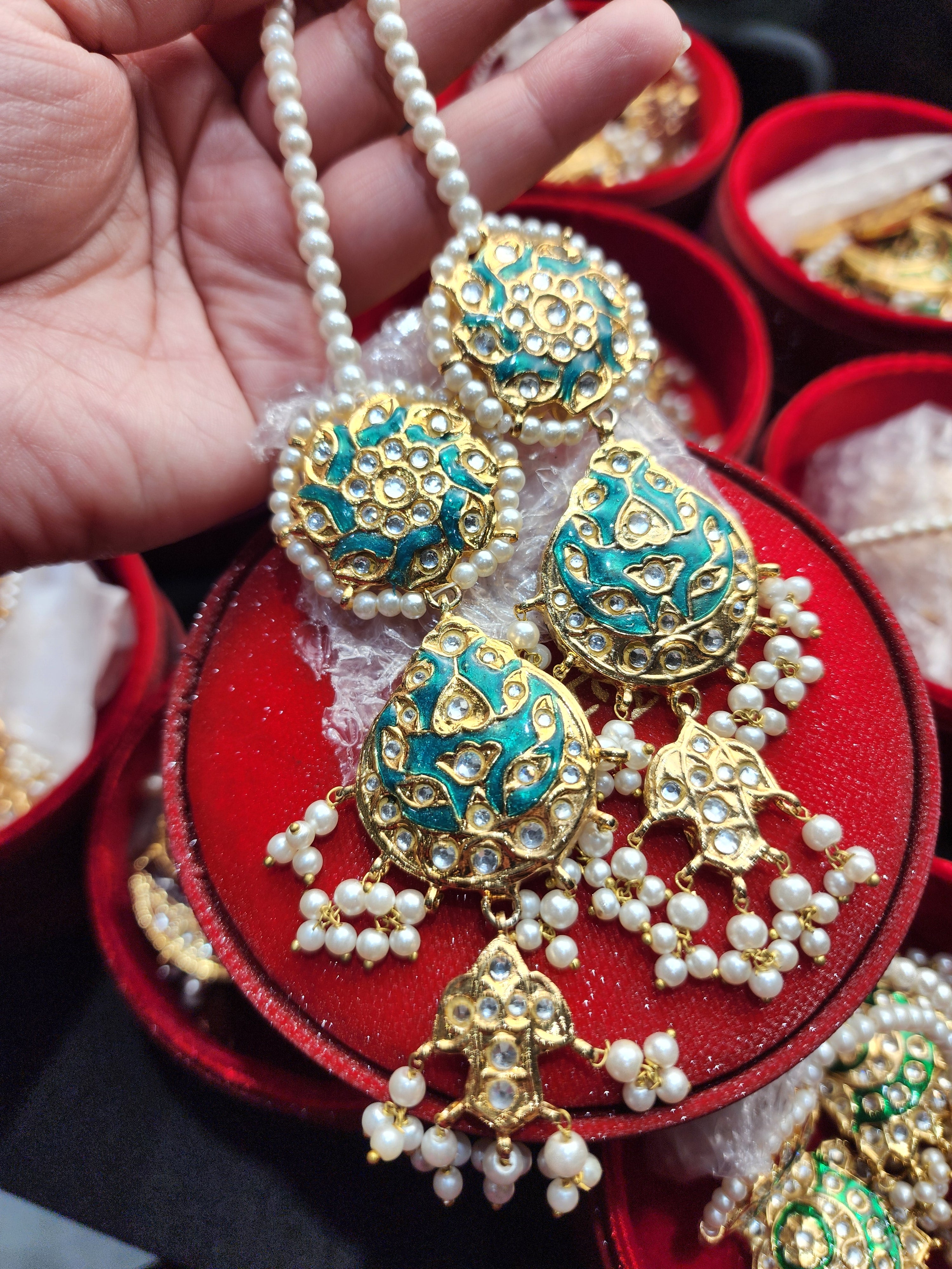 Original Pakistani Meenakari Tappa Kurta X Large Size Earrings.