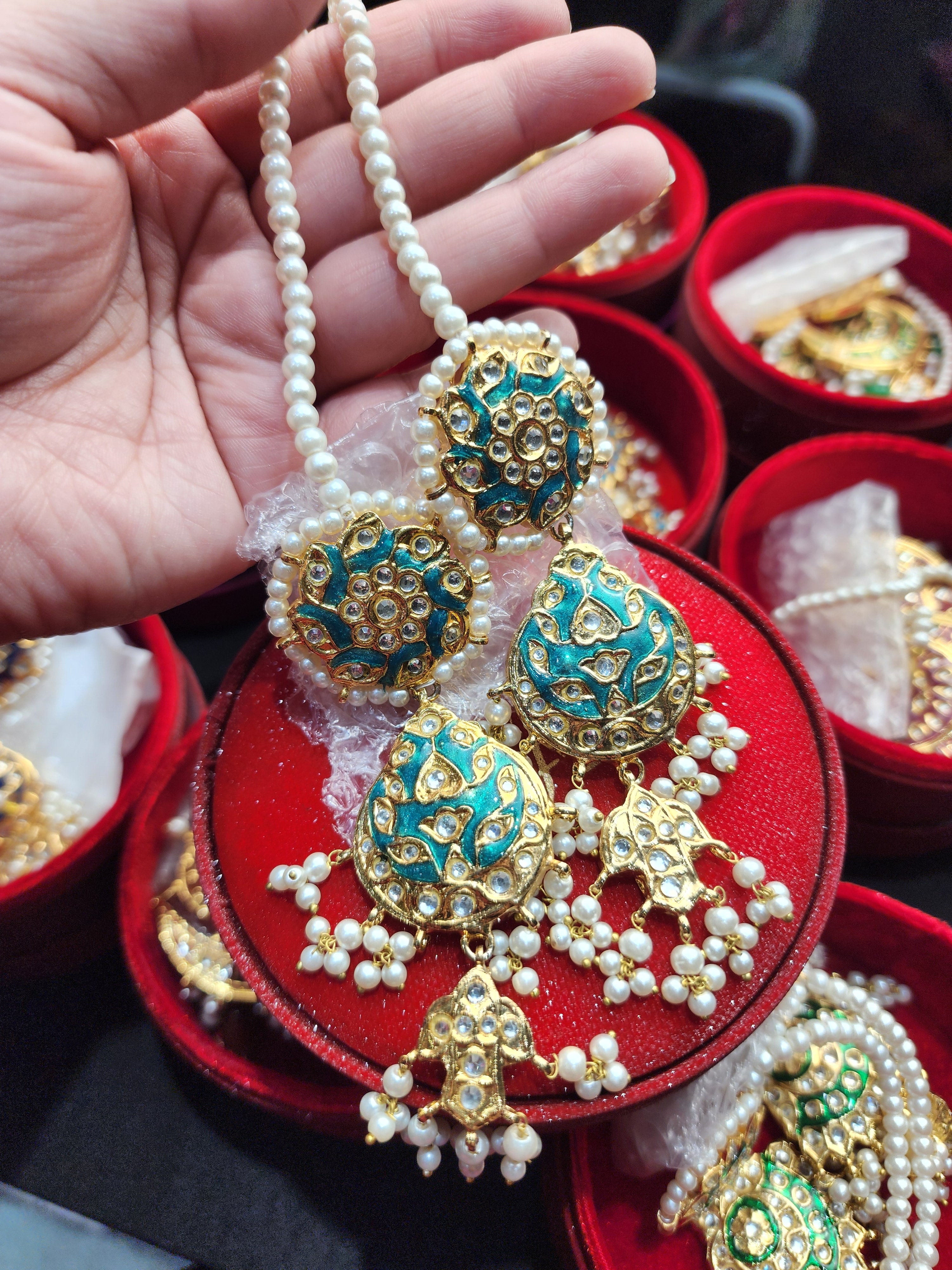 Original Pakistani Meenakari Tappa Kurta X Large Size Earrings.