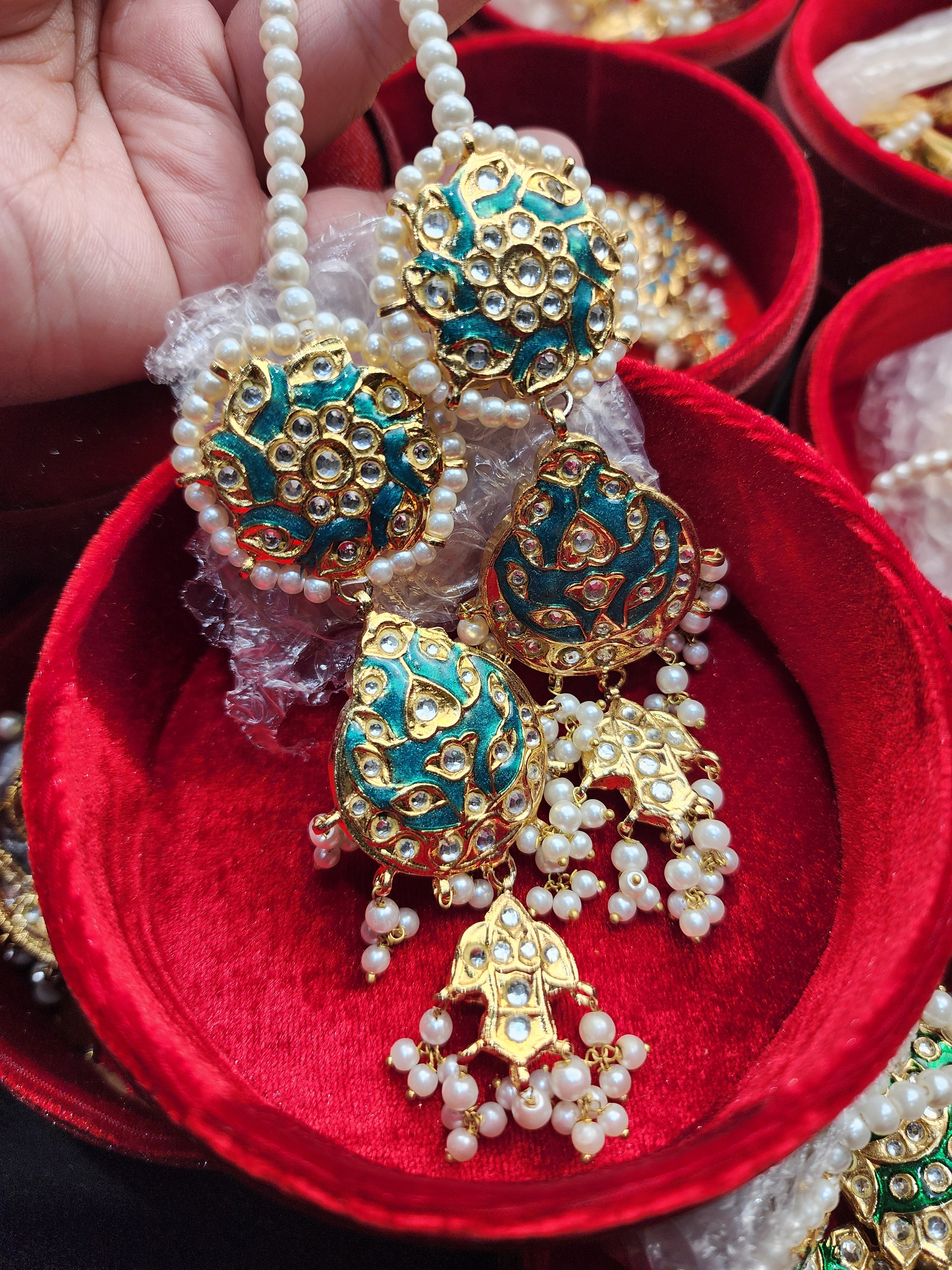 Original Pakistani Meenakari Tappa Kurta X Large Size Earrings.