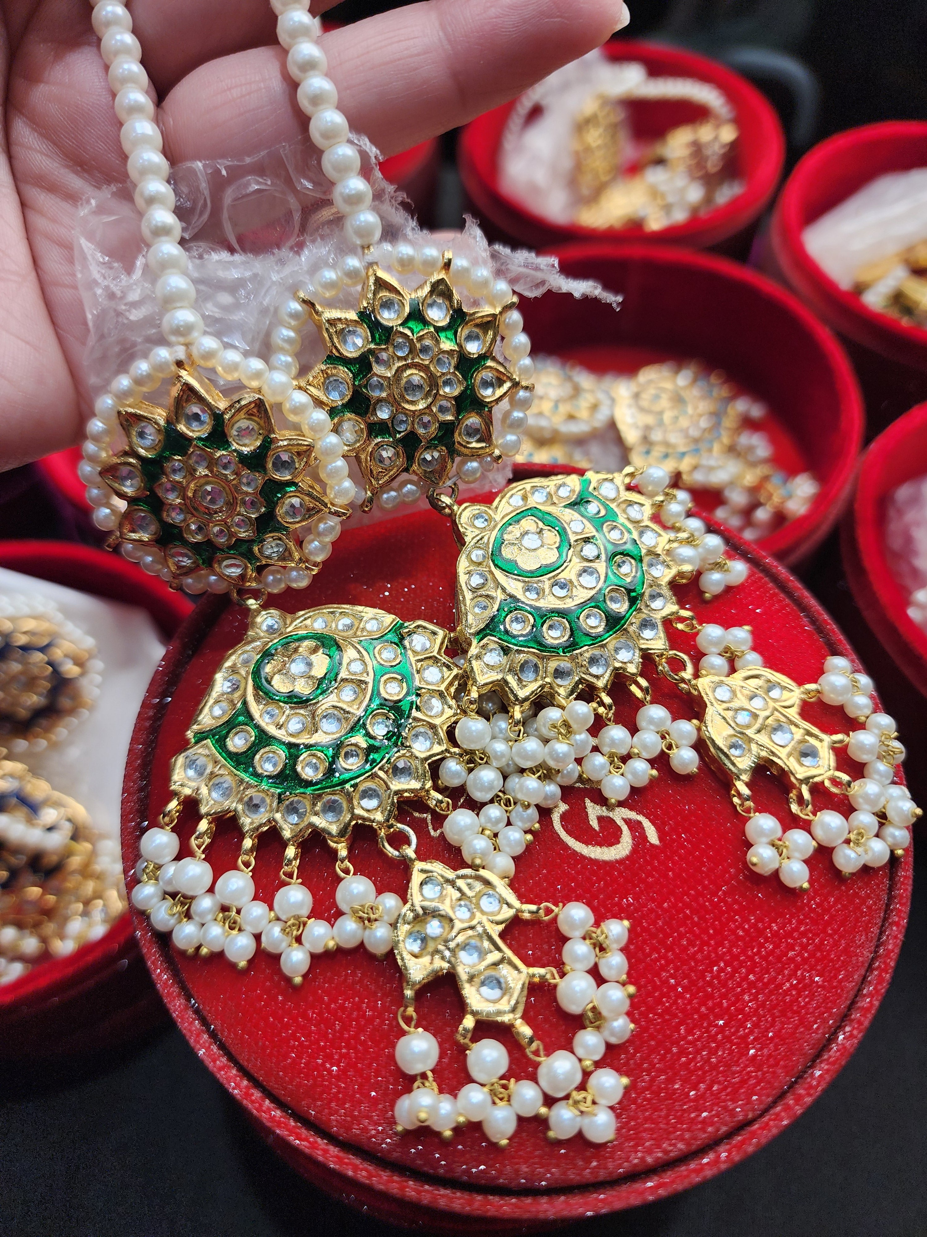 Original Pakistani Meenakari Tappa Kurta X Large Size Earrings.