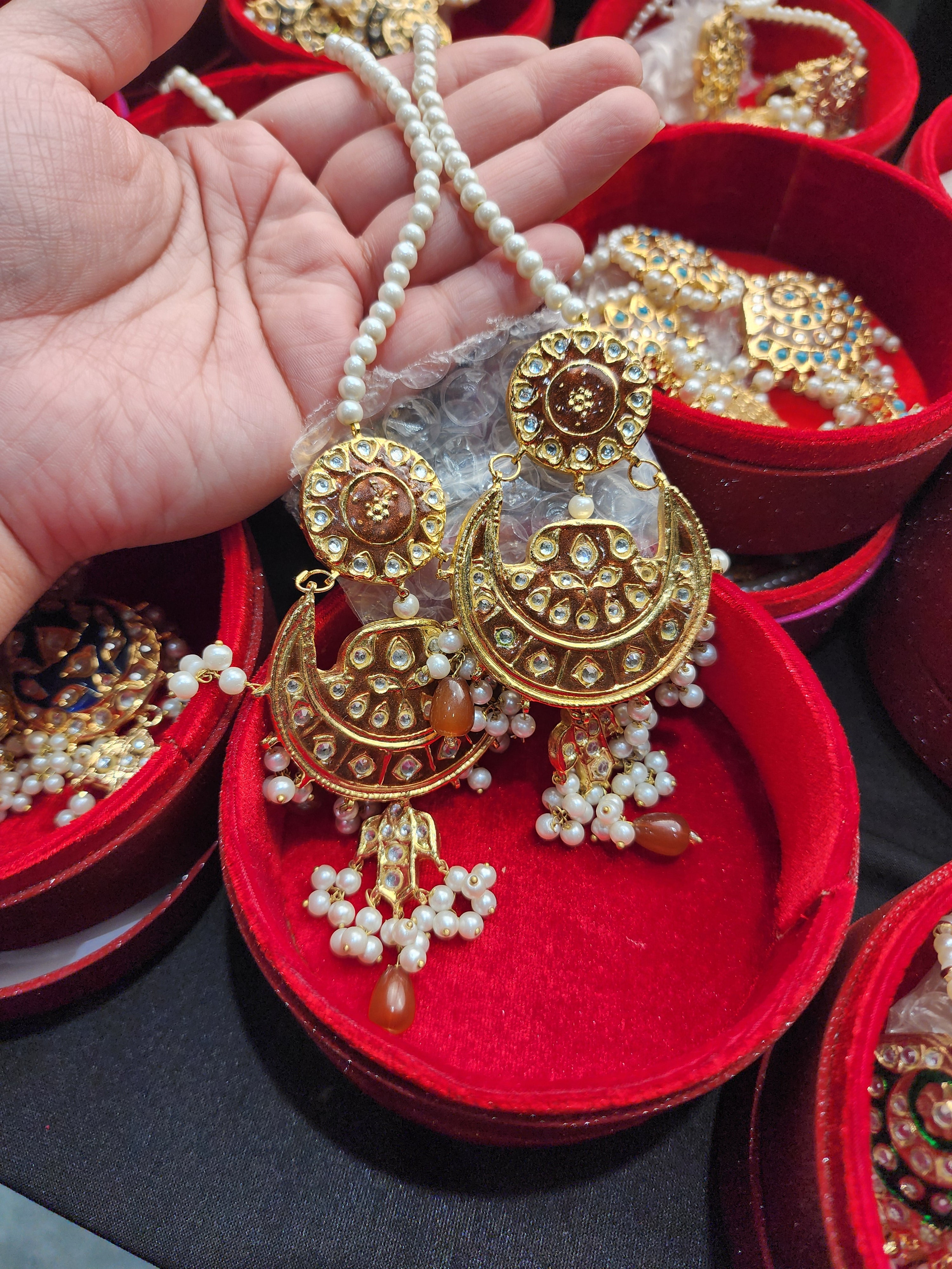 Original Pakistani Meenakari Tappa Kurta X Large Size Earrings.