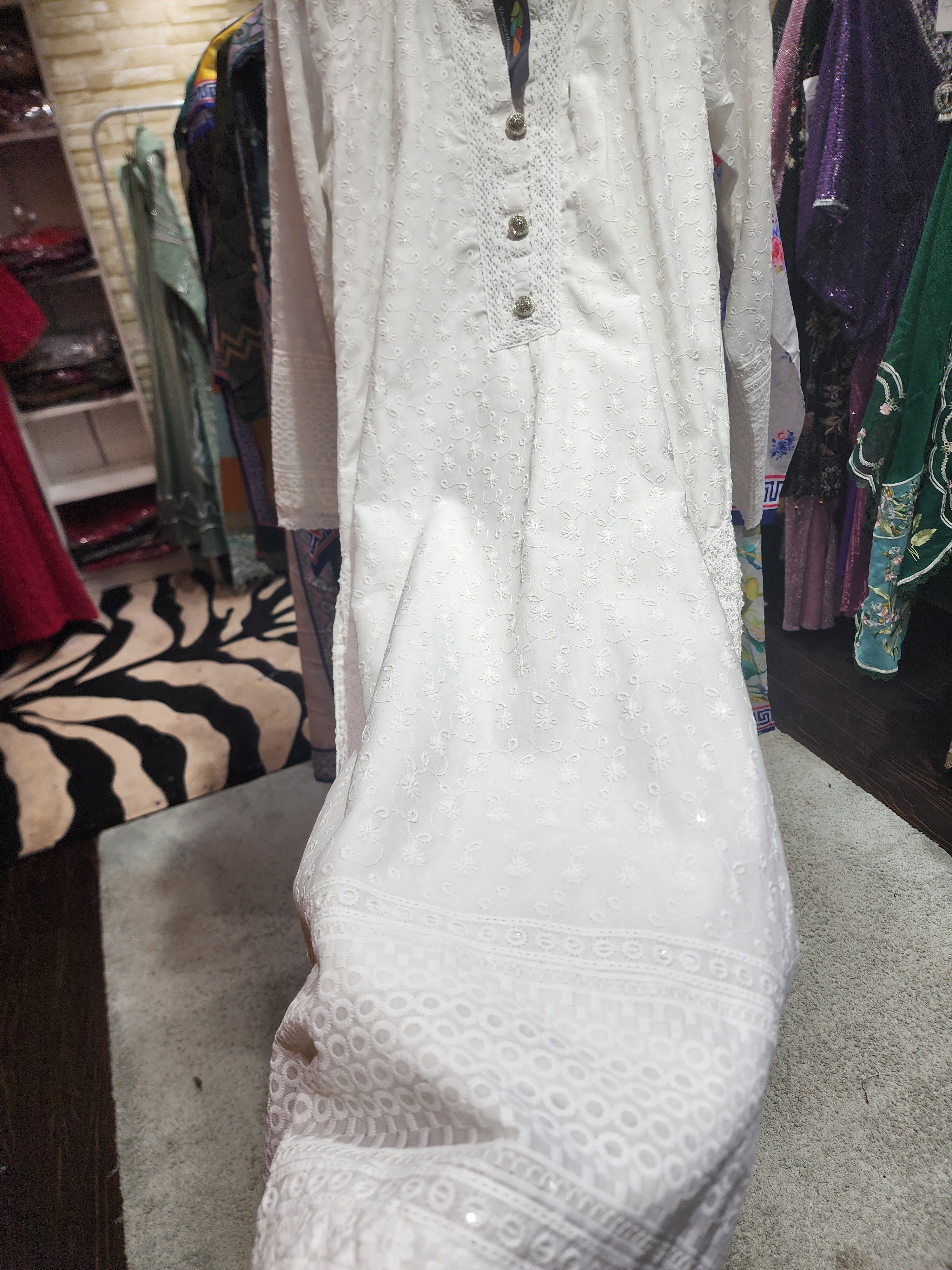 Ready To Wear Stitched  Cotton Chikankari Kurta