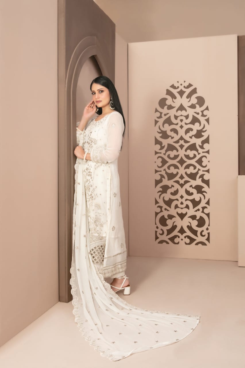 Tawakkal 3 piece chiffon dress D-1249 - Alani
