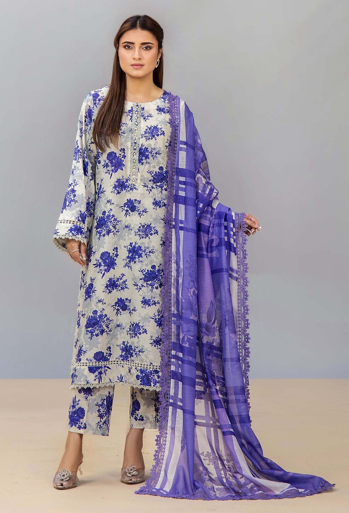 ADNAN'S LIBAS Printed &Embroidered Ready To Wear Stitched 3PC.