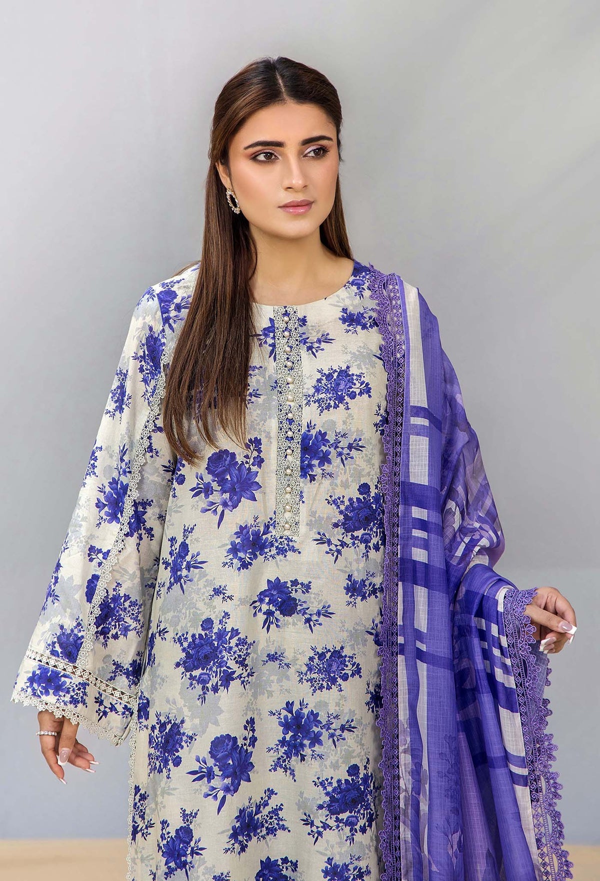 ADNAN'S LIBAS Printed &Embroidered Ready To Wear Stitched 3PC.