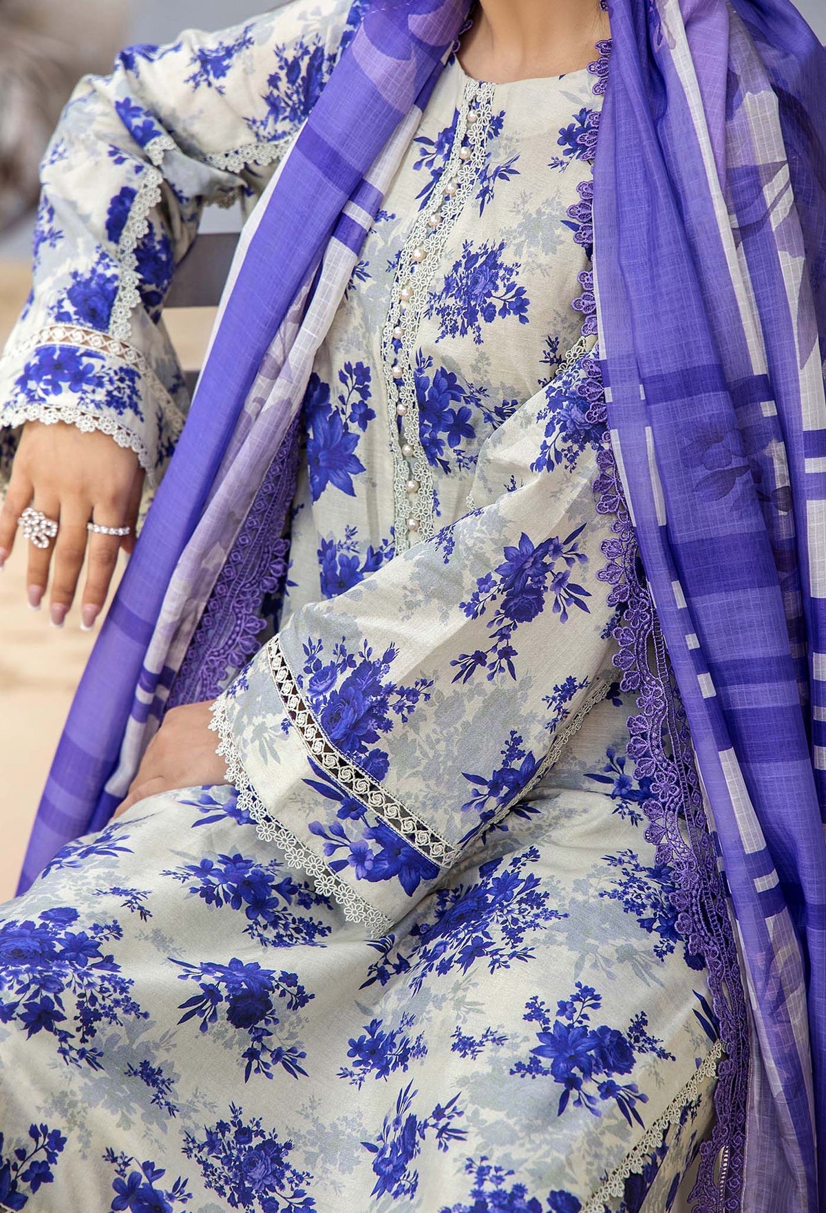 ADNAN'S LIBAS Printed &Embroidered Ready To Wear Stitched 3PC.