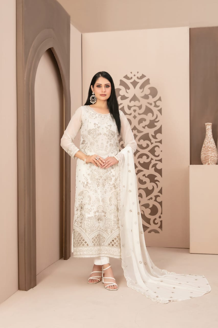 Tawakkal 3 piece chiffon dress D-1249 - Alani