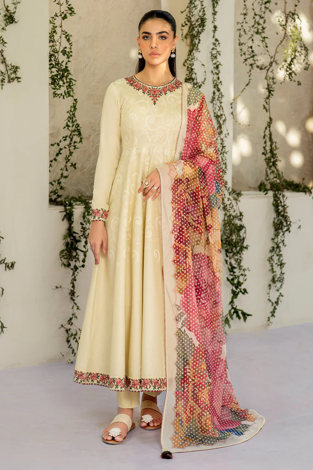 EMBROIDERED DOBBY LAWN RTW-1202