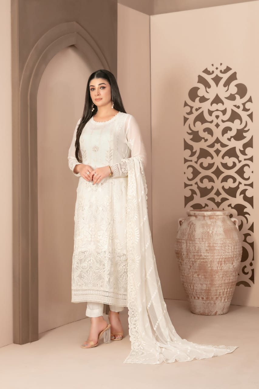 Tawakkal 3 piece chiffon dress D-1248 - Alani