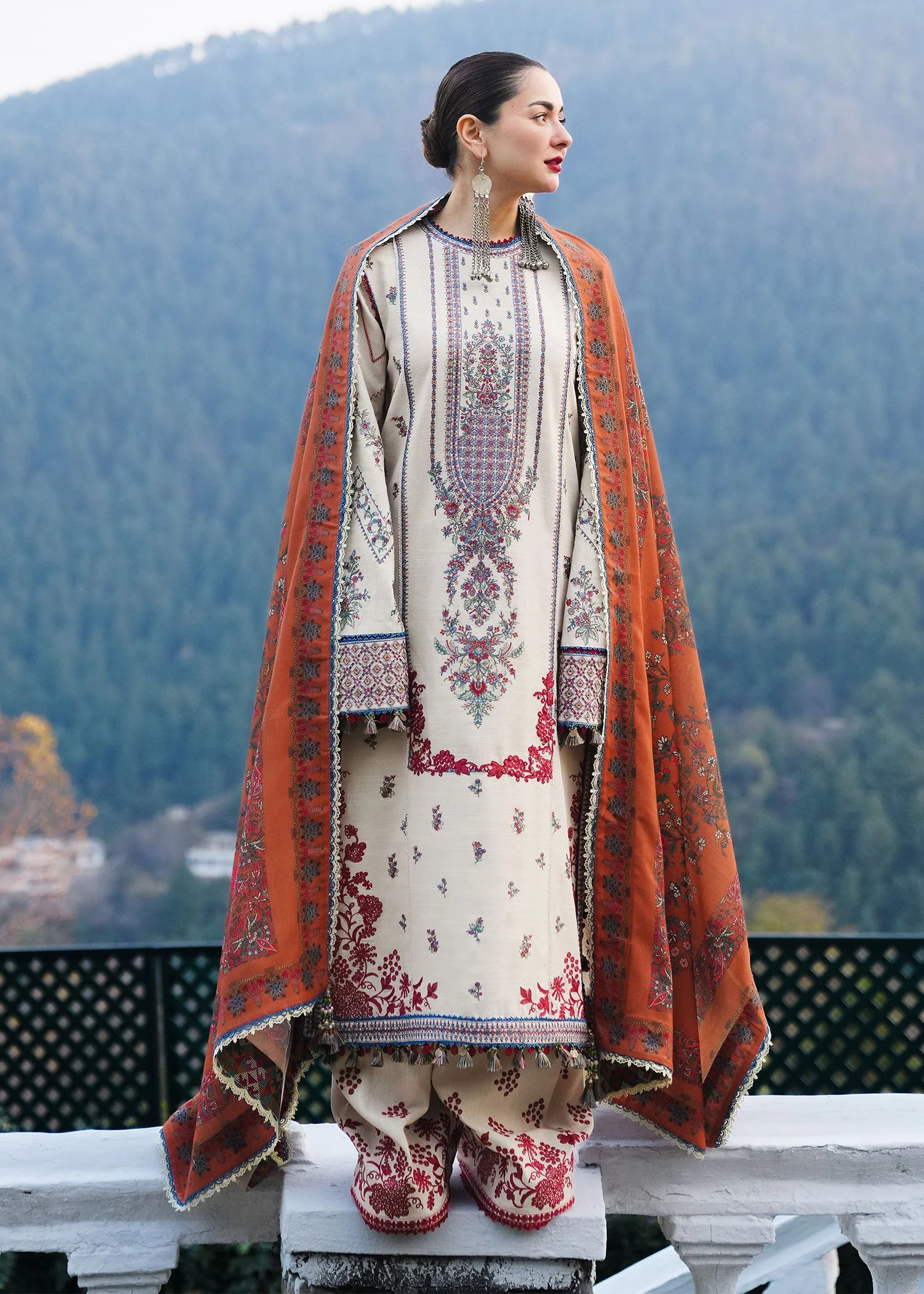 Winter Shawl'24 Collection - Hussain Rehar - Almas