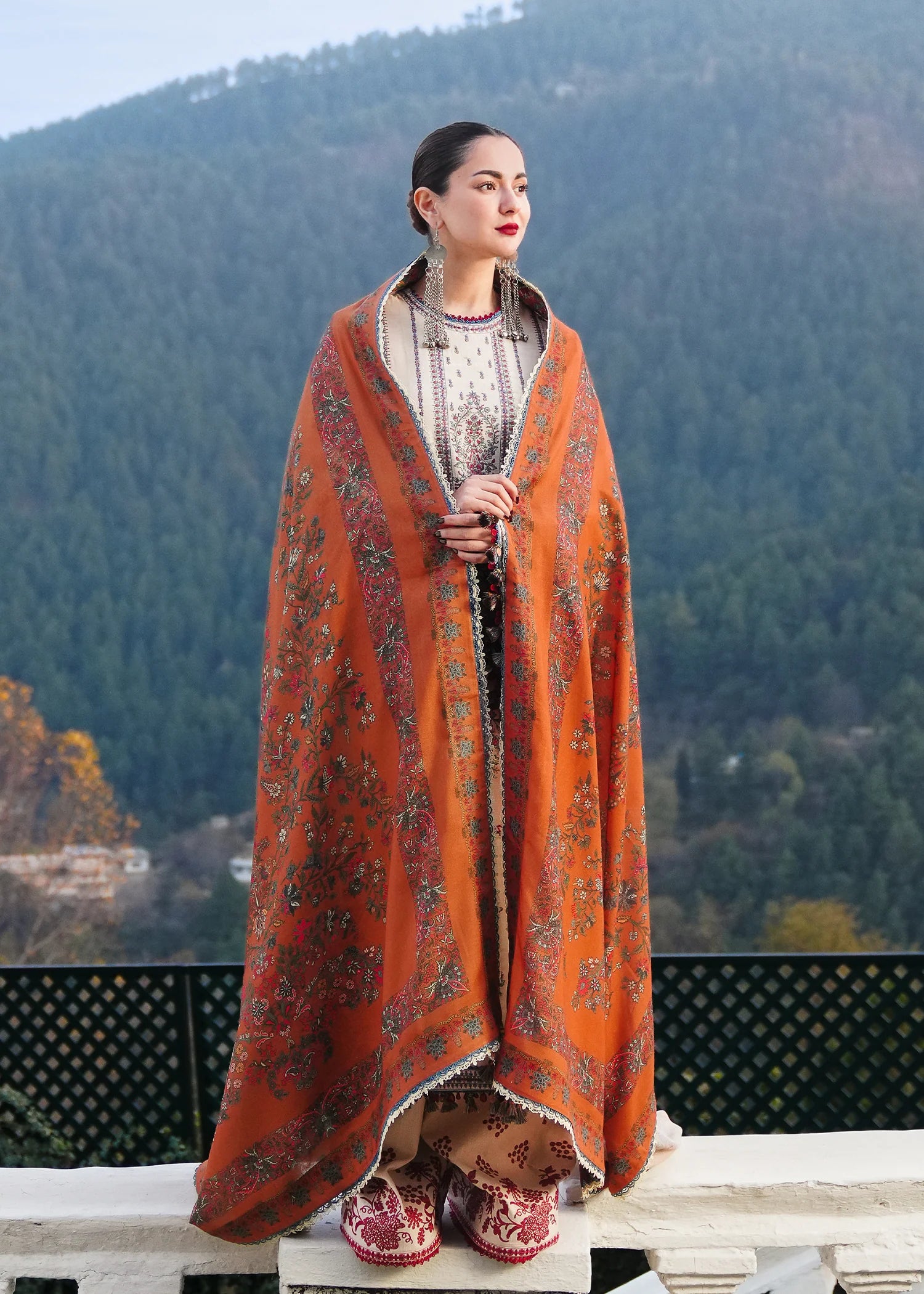 Winter Shawl'24 Collection - Hussain Rehar - Almas