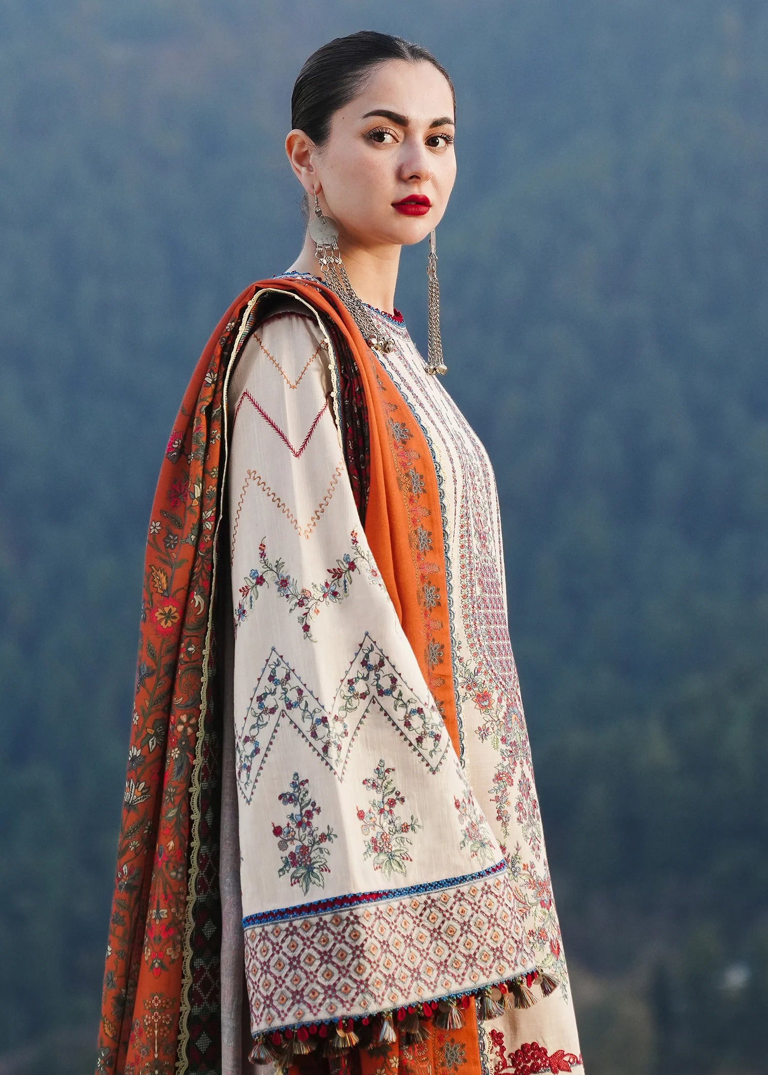 Winter Shawl'24 Collection - Hussain Rehar - Almas