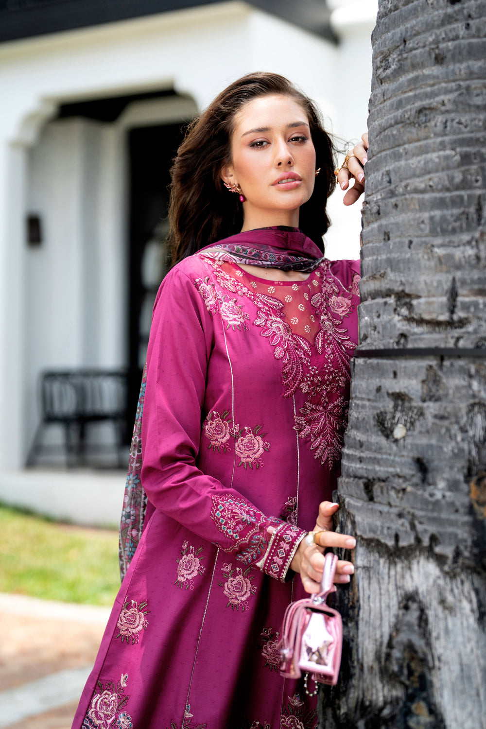 XENIA LUXURY LONG MAXI GOWN STITCHED 3PC.