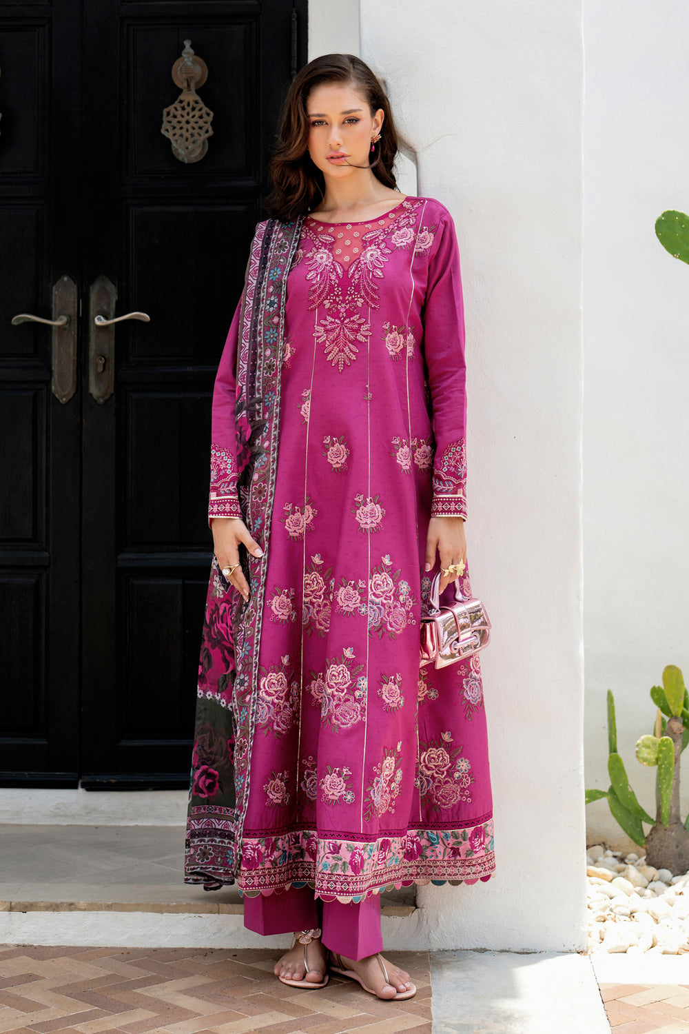 XENIA LUXURY LONG MAXI GOWN STITCHED 3PC.