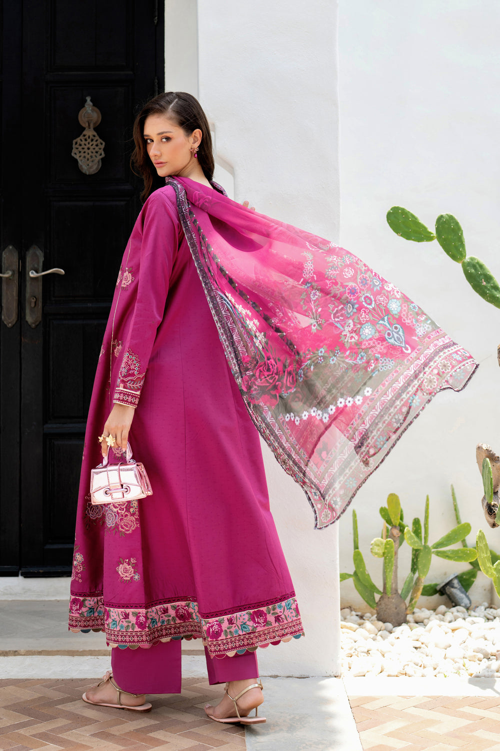 XENIA LUXURY LONG MAXI GOWN STITCHED 3PC.