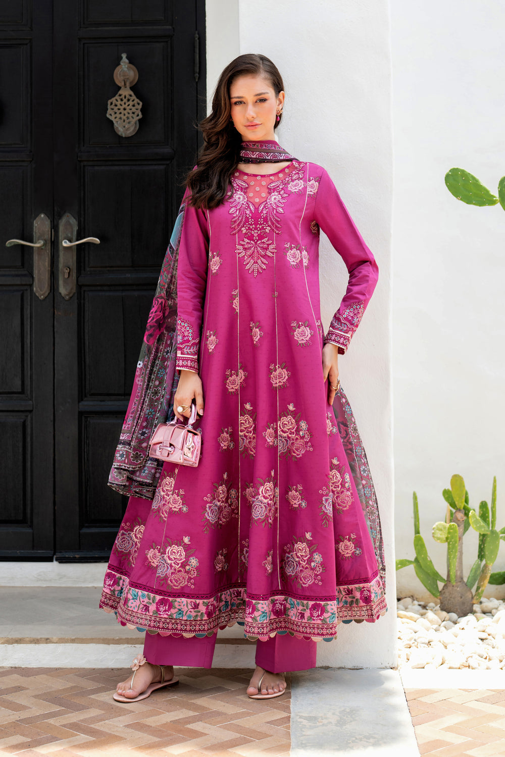XENIA LUXURY LONG MAXI GOWN STITCHED 3PC.
