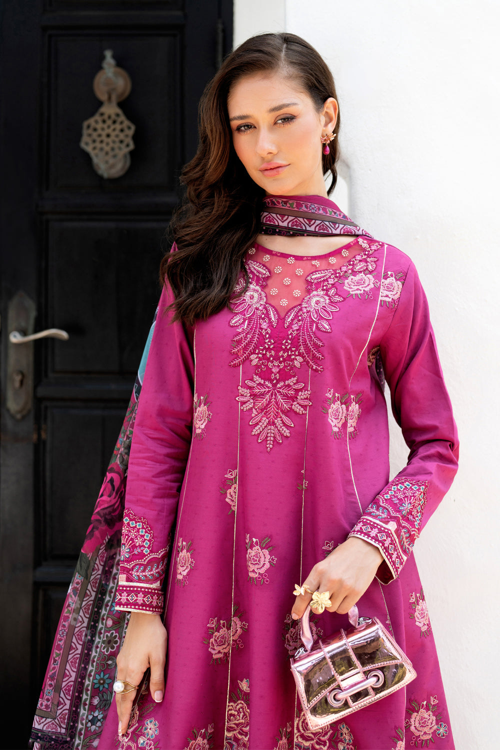 XENIA LUXURY LONG MAXI GOWN STITCHED 3PC.