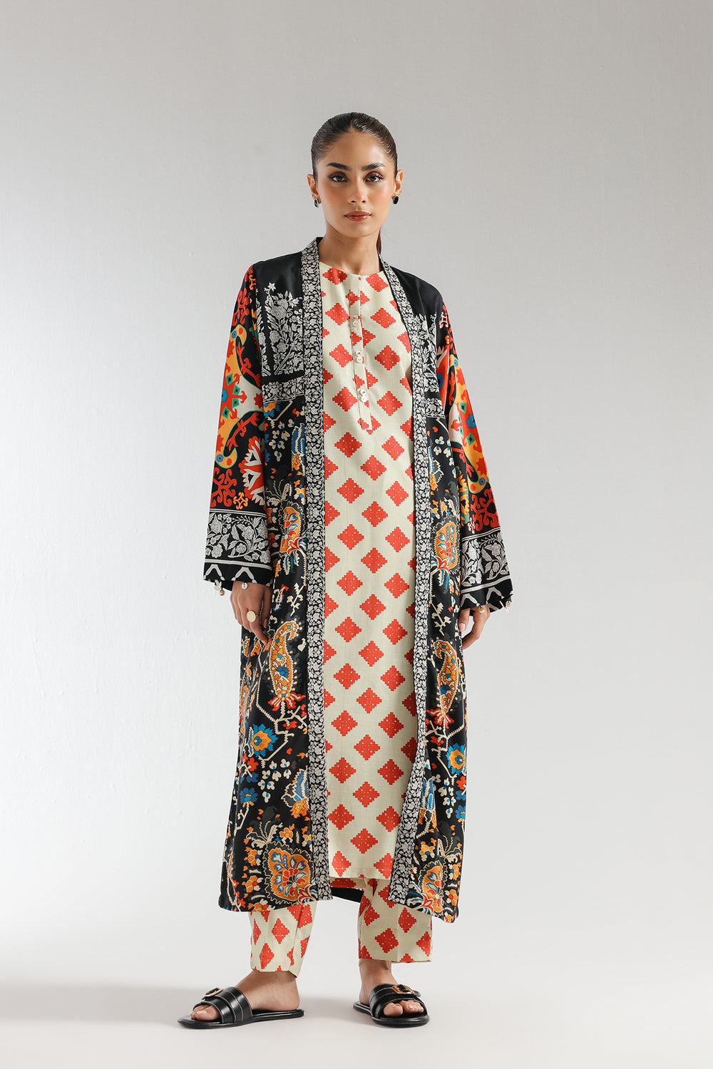 Ethnic Full Cardigan set .