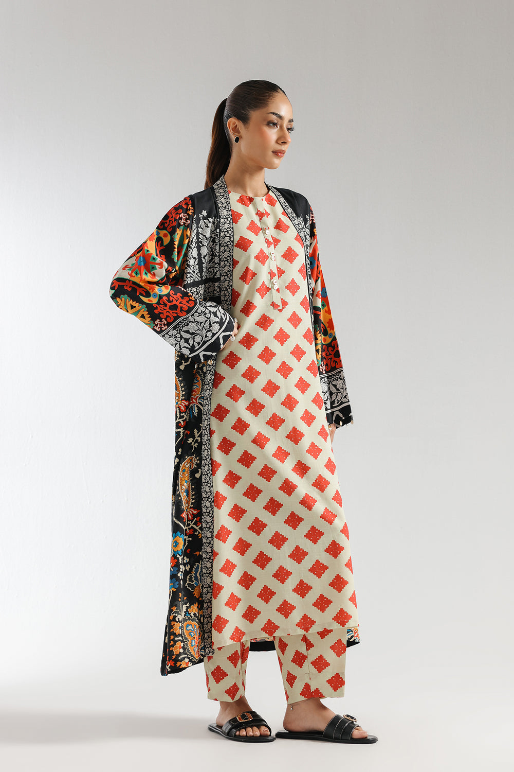 Ethnic Full Cardigan set .
