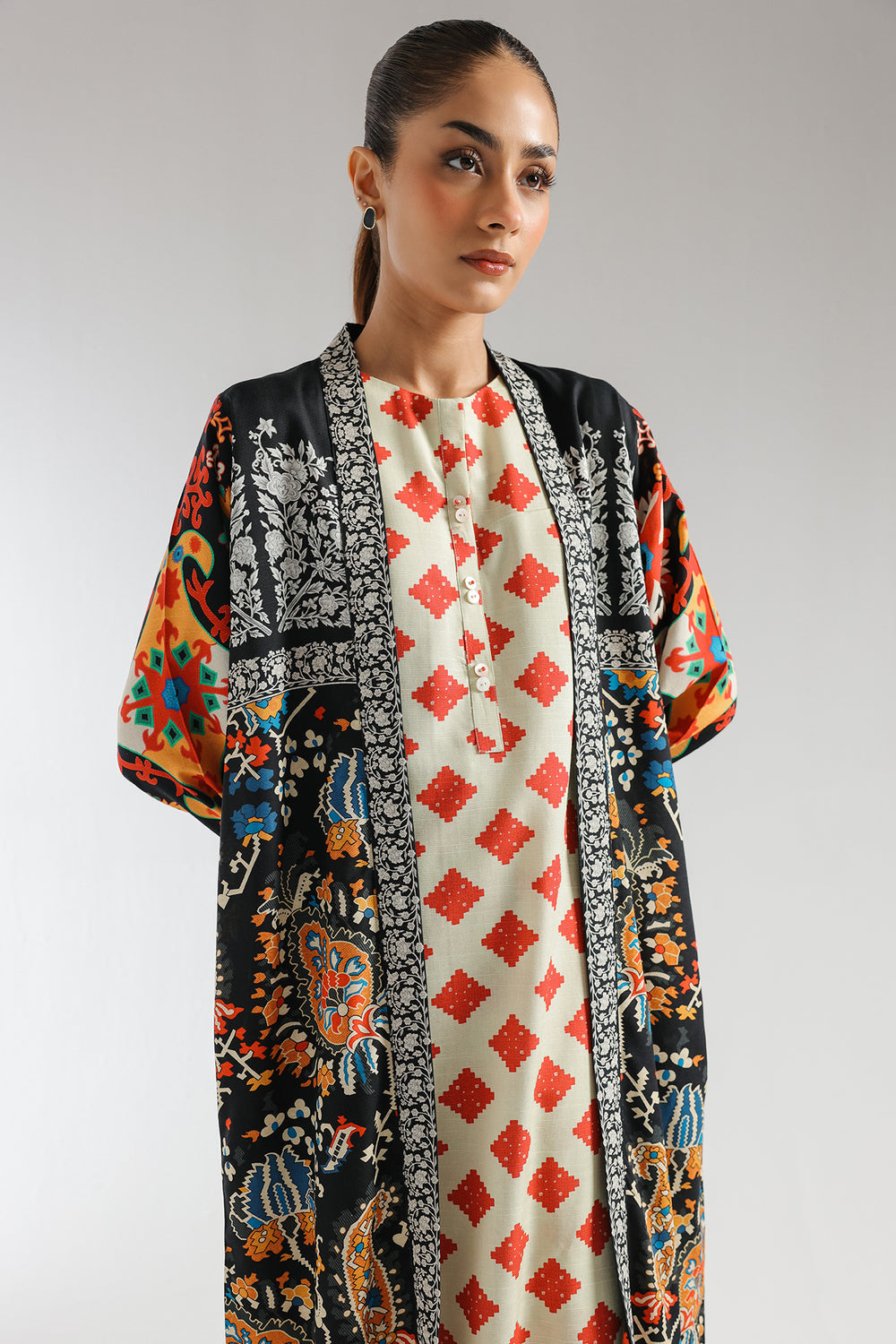 Ethnic Full Cardigan set .