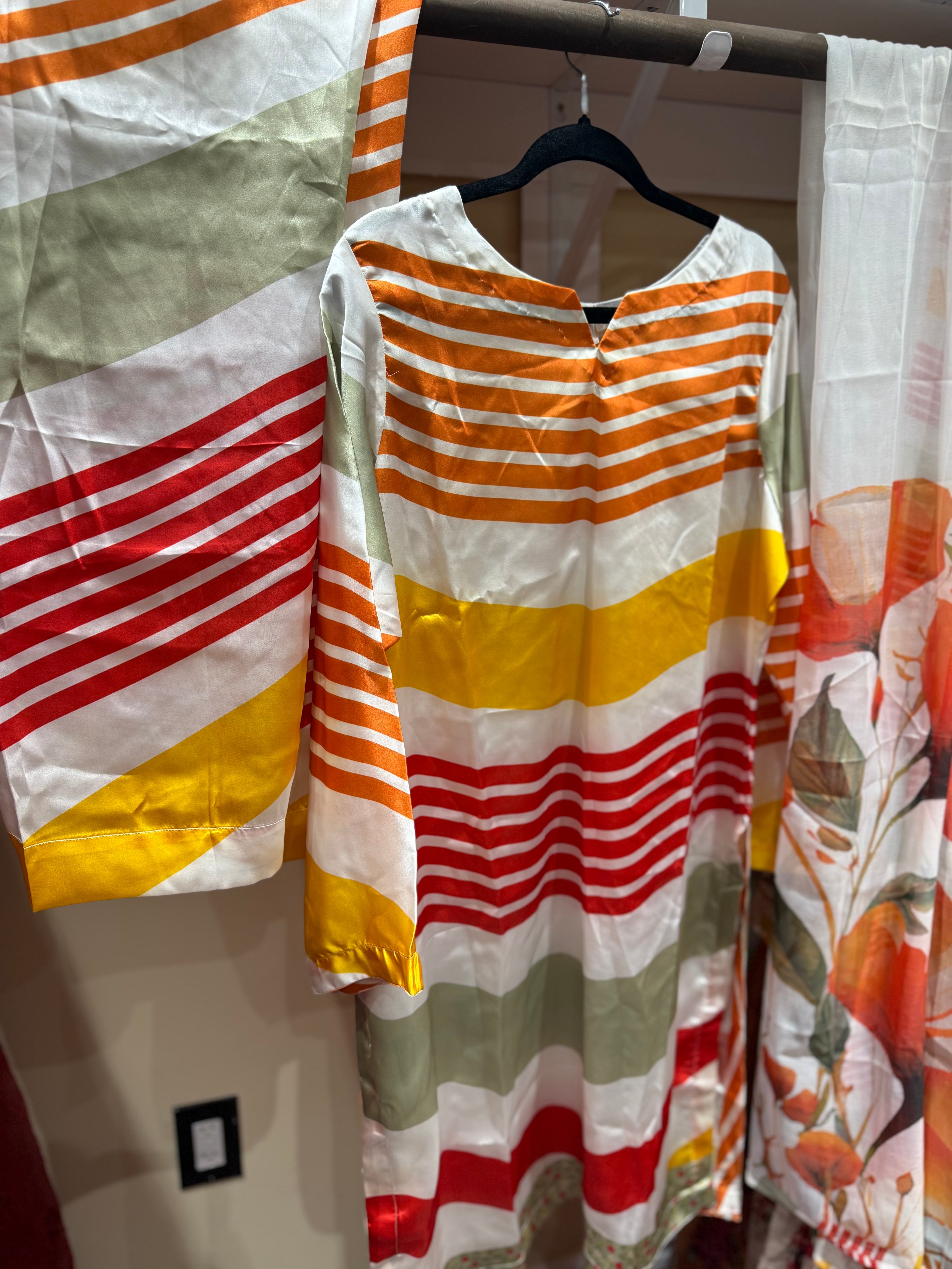 Original Pakistani Printed Silk co order set with duppta