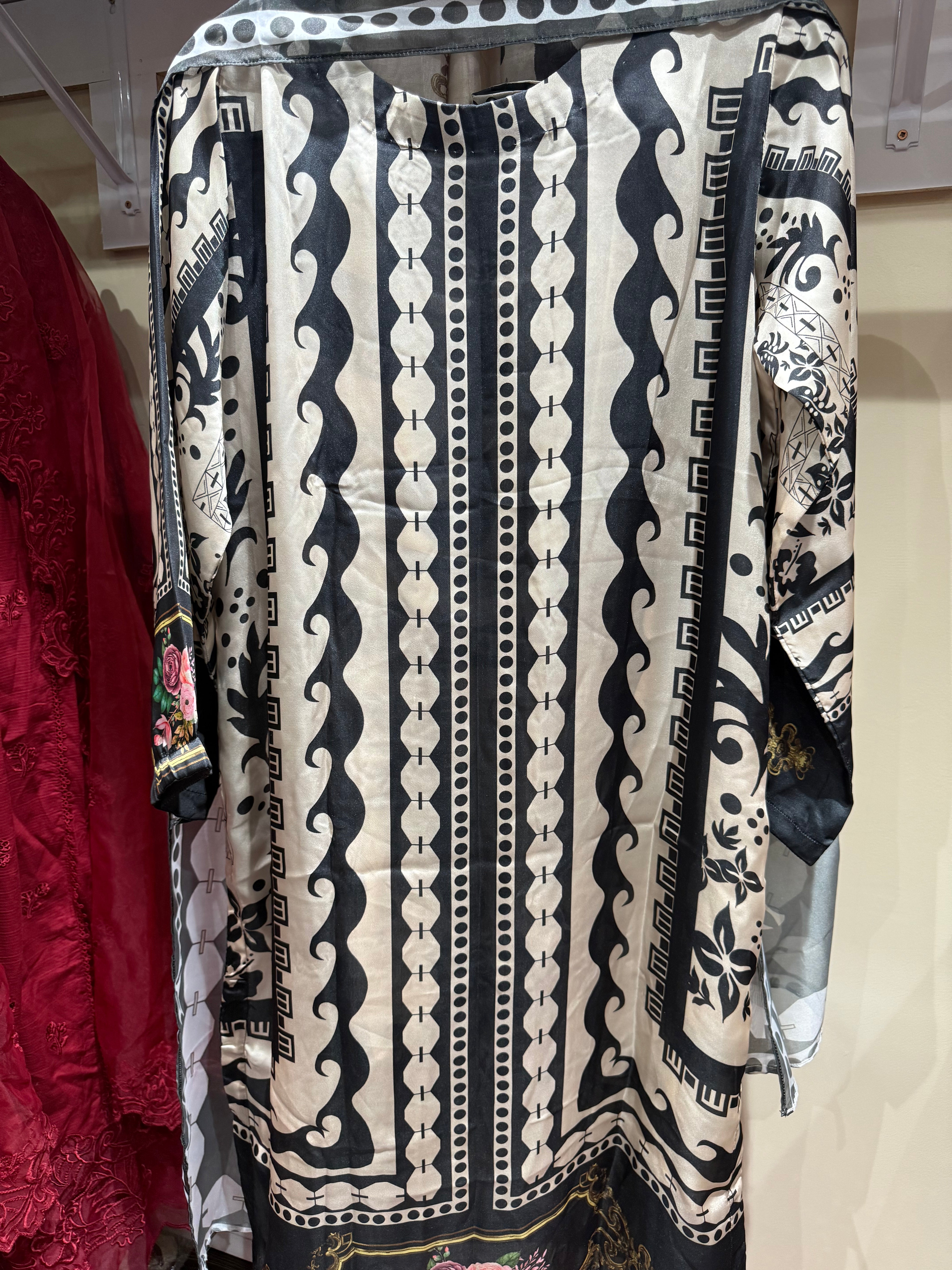 Original Pakistani Printed Silk co order set with duppta