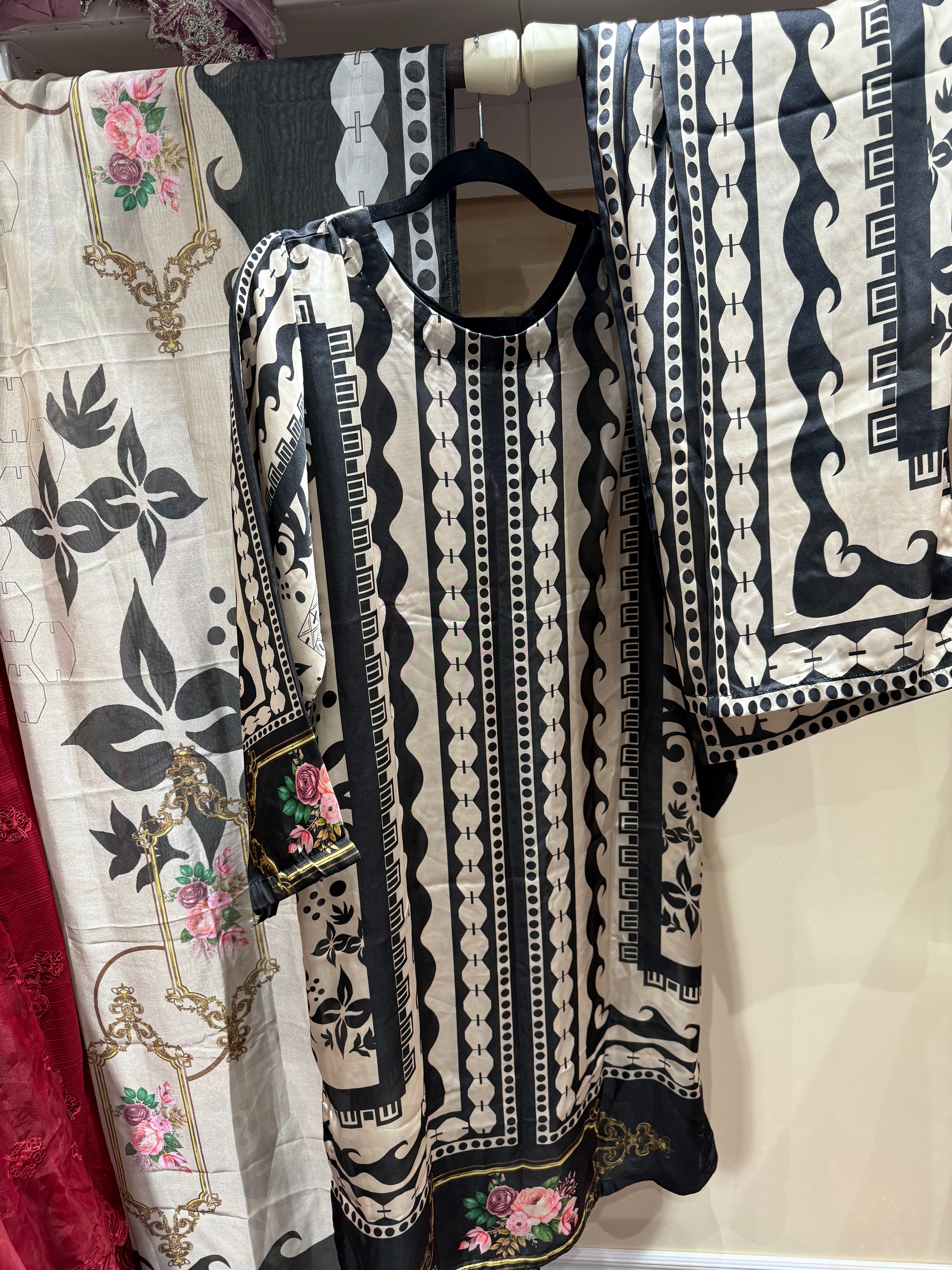 Original Pakistani Printed Silk co order set with duppta
